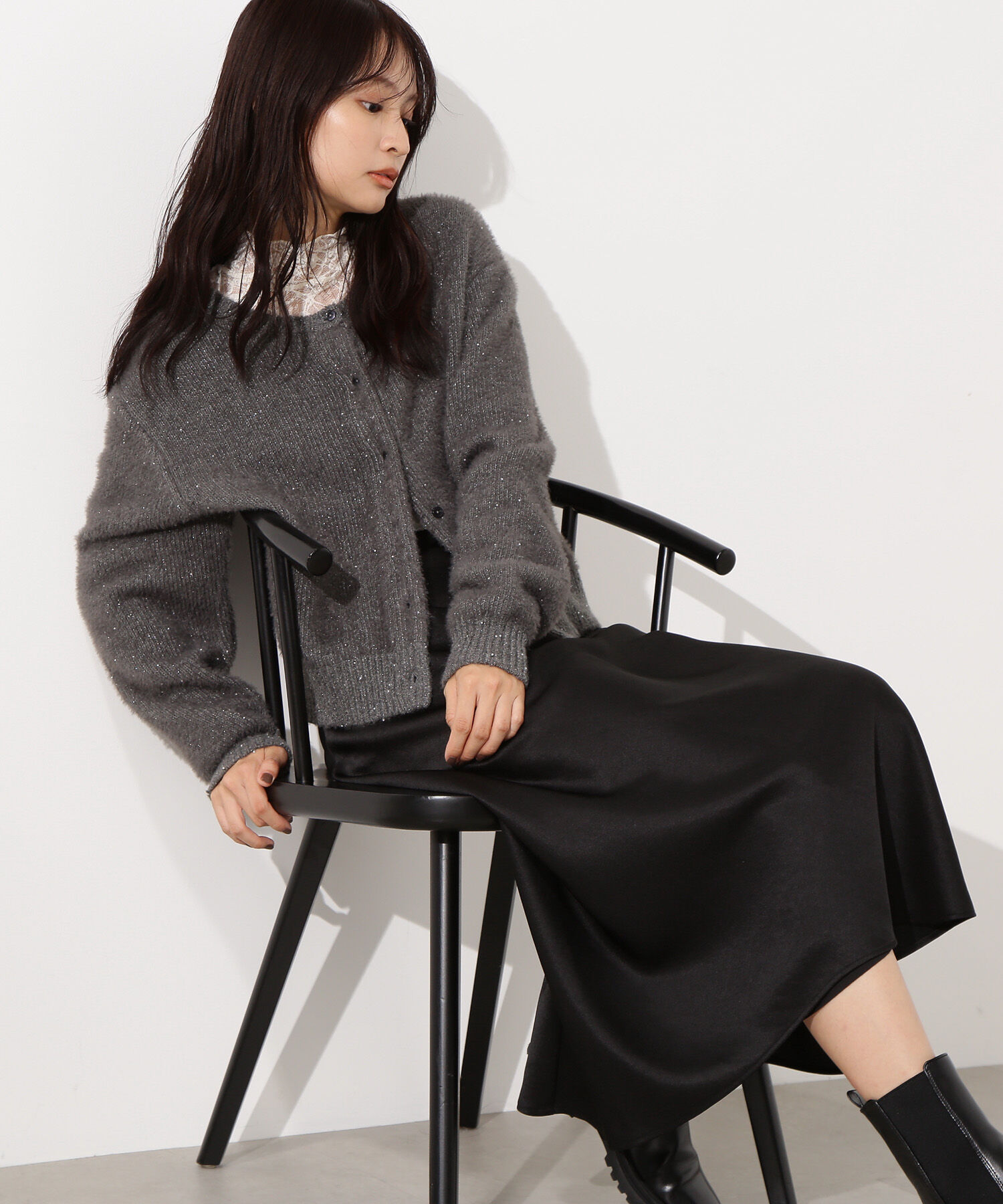  「ビーズミックスヘアリーカーディガン」|ニット・セーター|