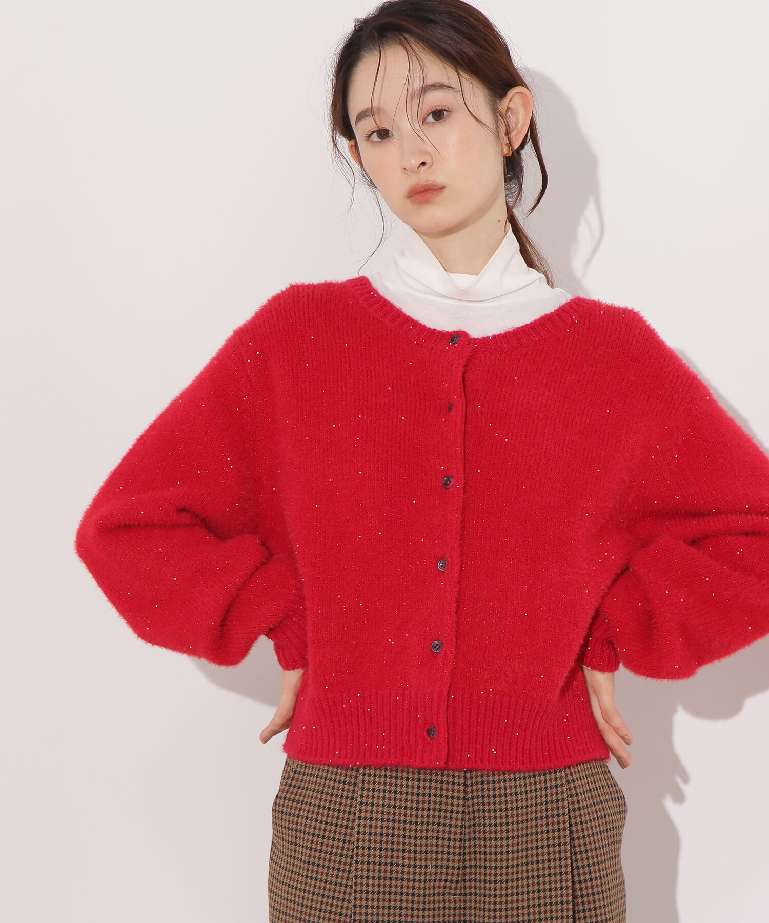  「ビーズミックスヘアリーカーディガン」|ニット・セーター|