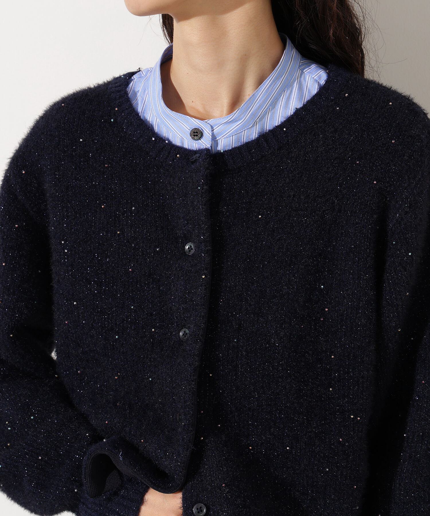  「ビーズミックスヘアリーカーディガン」|ニット・セーター|