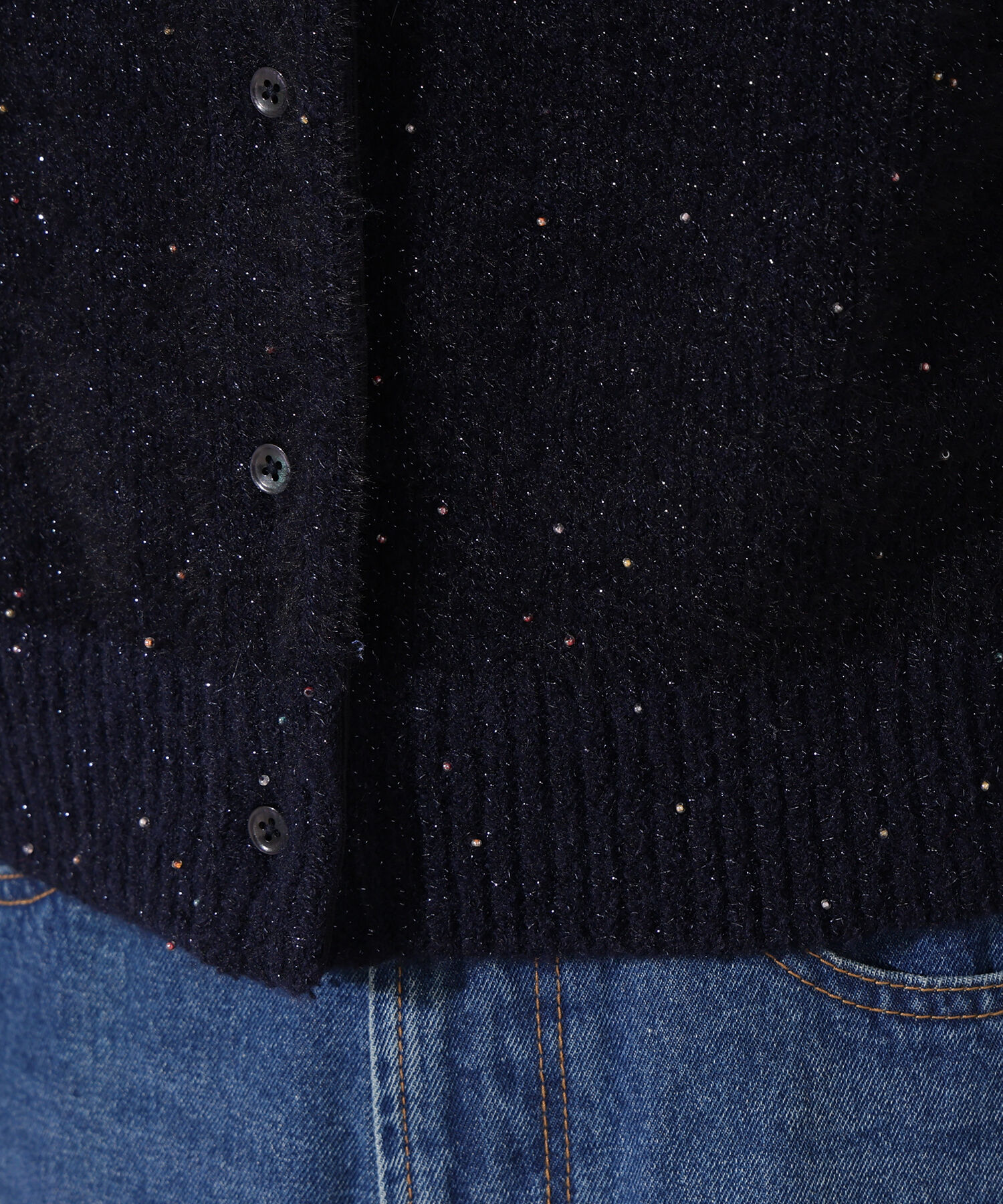  「ビーズミックスヘアリーカーディガン」|ニット・セーター|