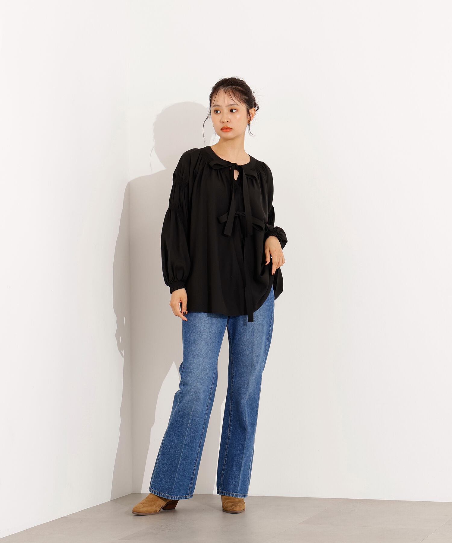  「2wayダブルリボンチュニックブラウス」|シャツ・ブラウス|