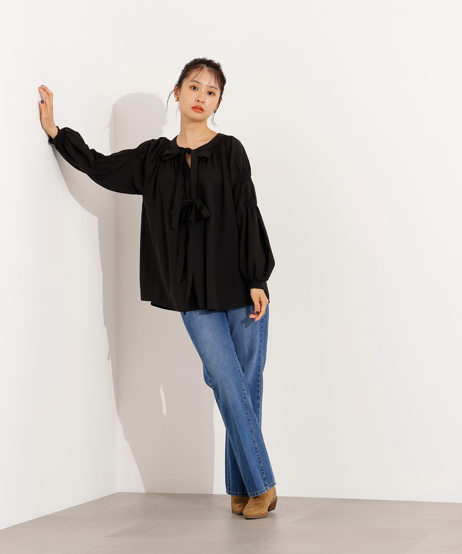  「2wayダブルリボンチュニックブラウス」|シャツ・ブラウス|