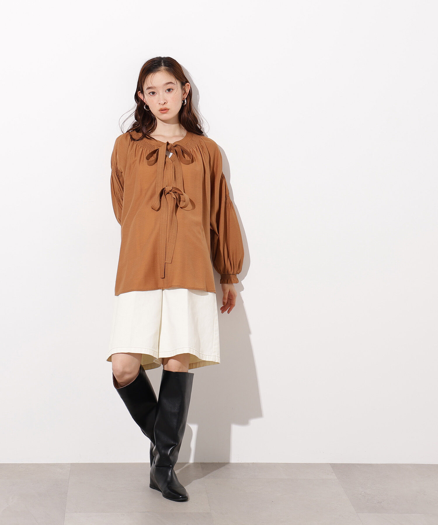  「2wayダブルリボンチュニックブラウス」|シャツ・ブラウス|