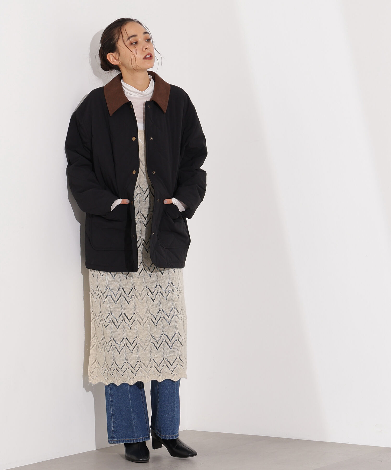  「バイカラーキルティングブルゾン」|ブルゾン・スタジャン|