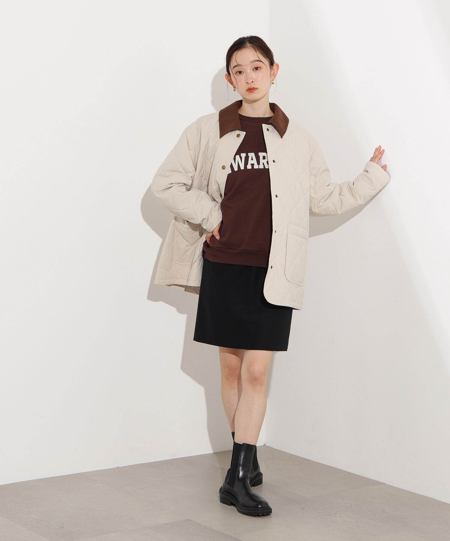  「バイカラーキルティングブルゾン」|ブルゾン・スタジャン|