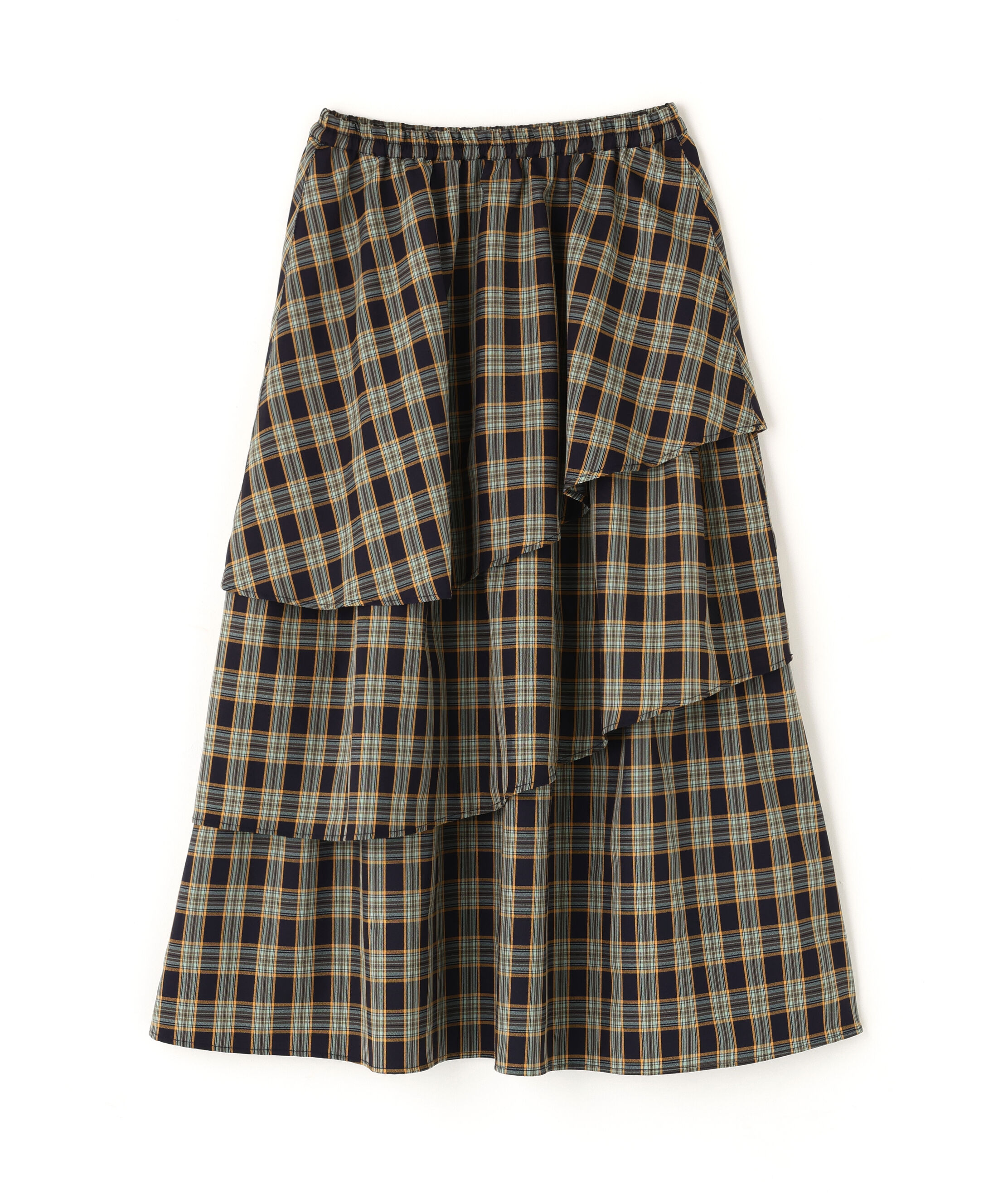  「ランダムティアードチェックスカート」|スカート|