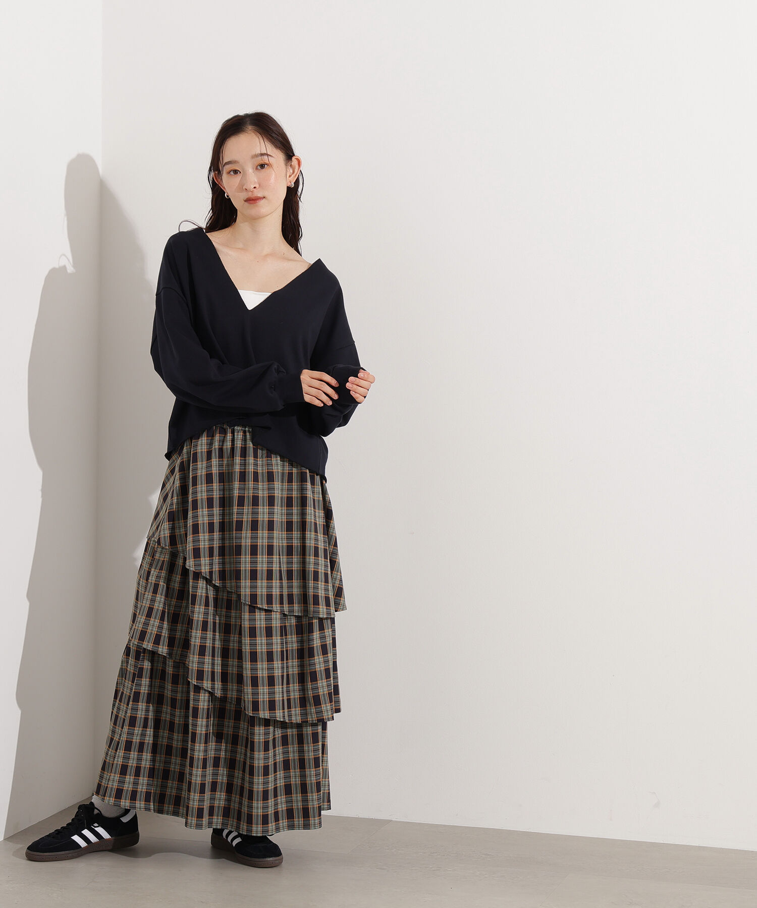  「ランダムティアードチェックスカート」|スカート|