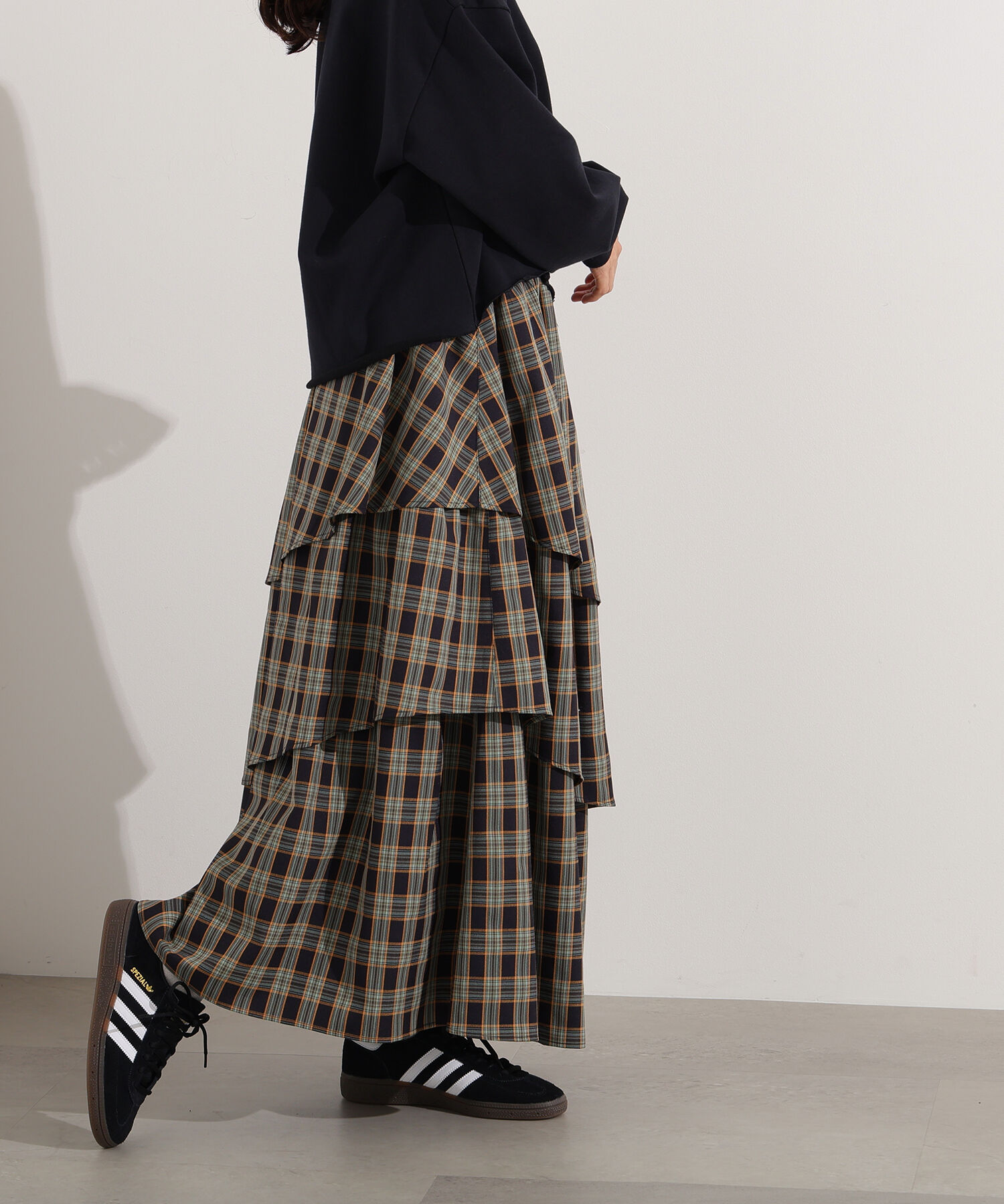  「ランダムティアードチェックスカート」|スカート|
