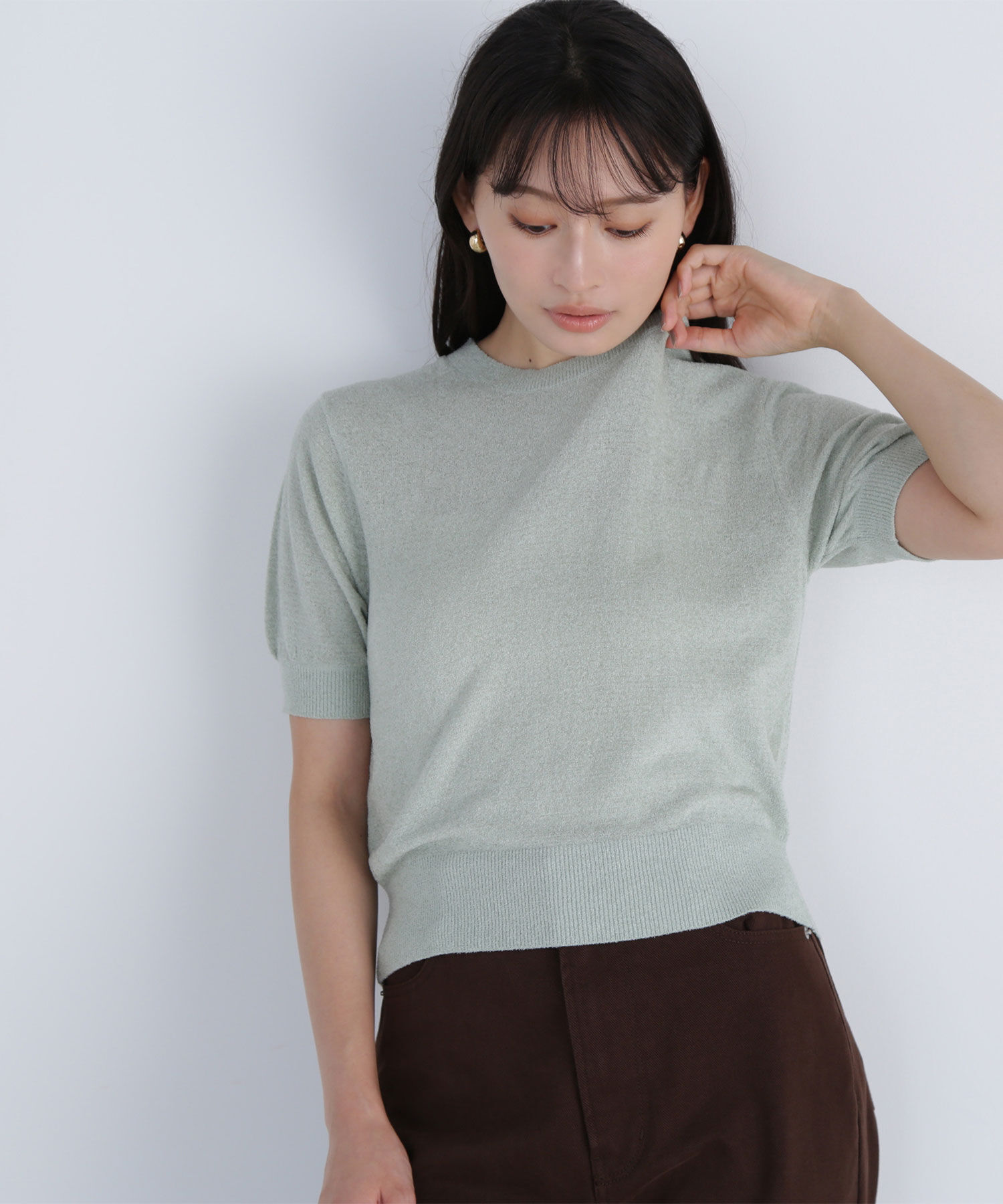  「ベロアタッチアンサンブル」|ニット・セーター|