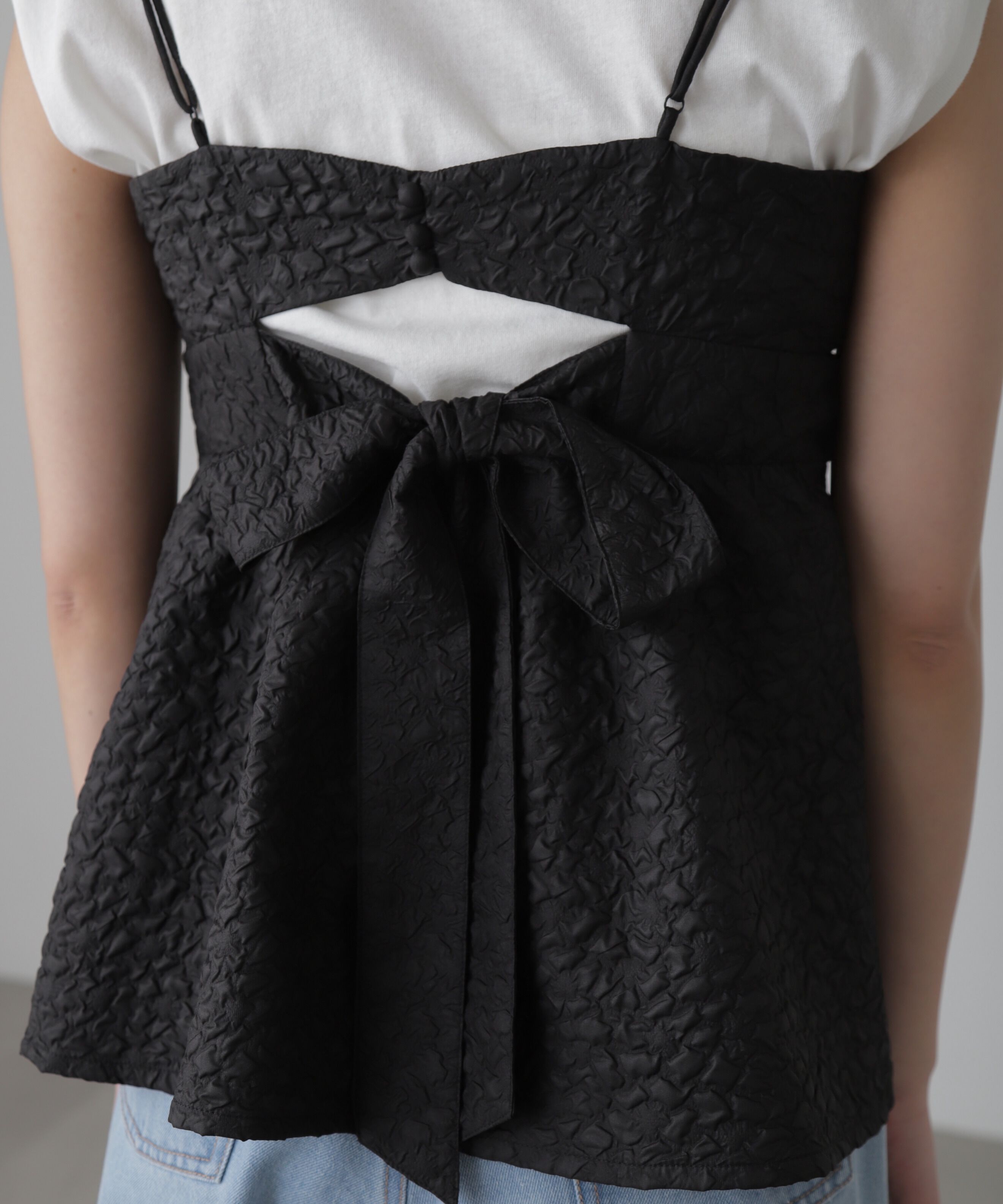  「エンボスシャーリングキャミソール」|シャツ・ブラウス|