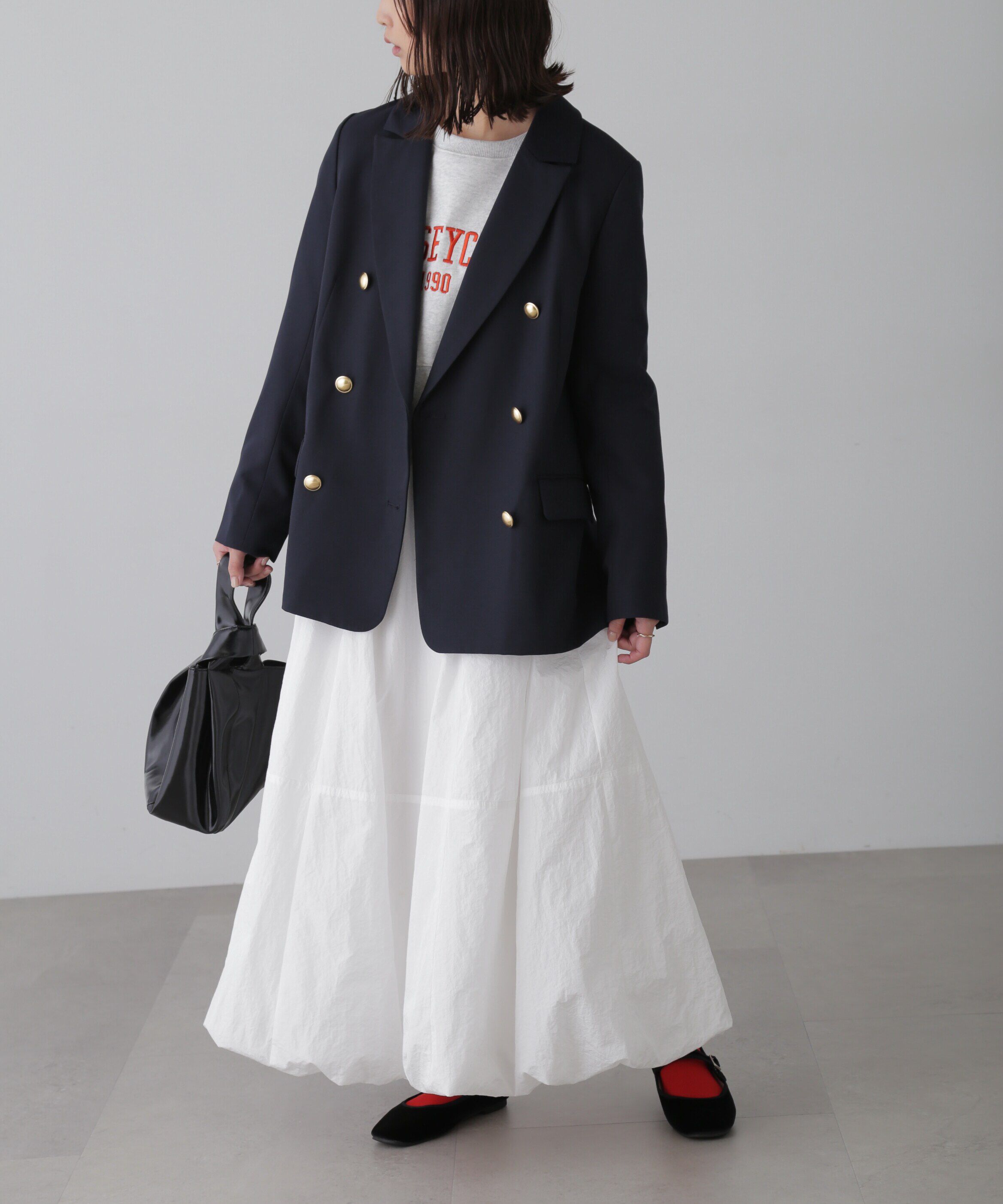  「カレッジロゴショート丈スウェット」|Tシャツ・カットソー|