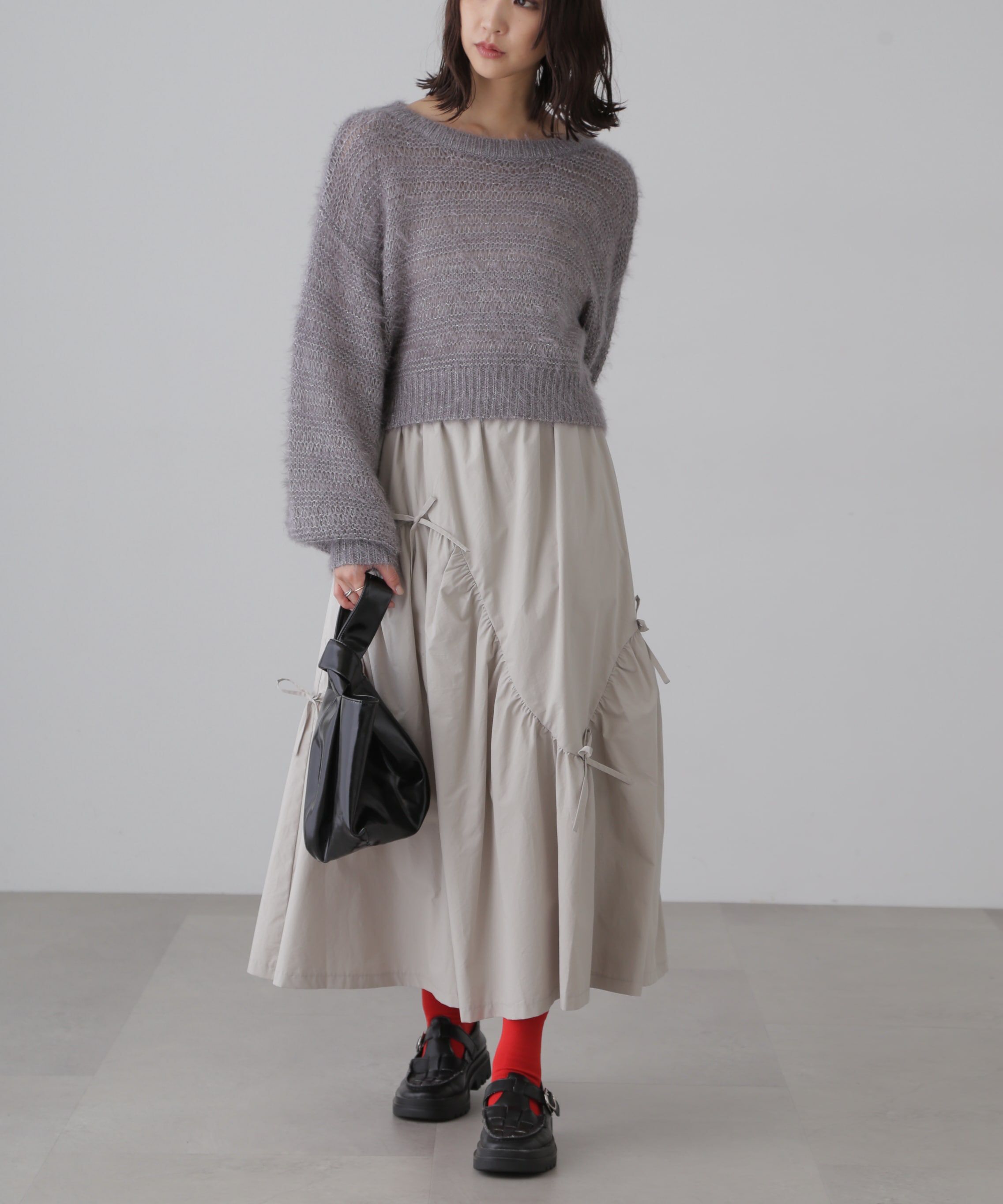  「ラメフェザーモヘヤライクニット」|ニット・セーター|