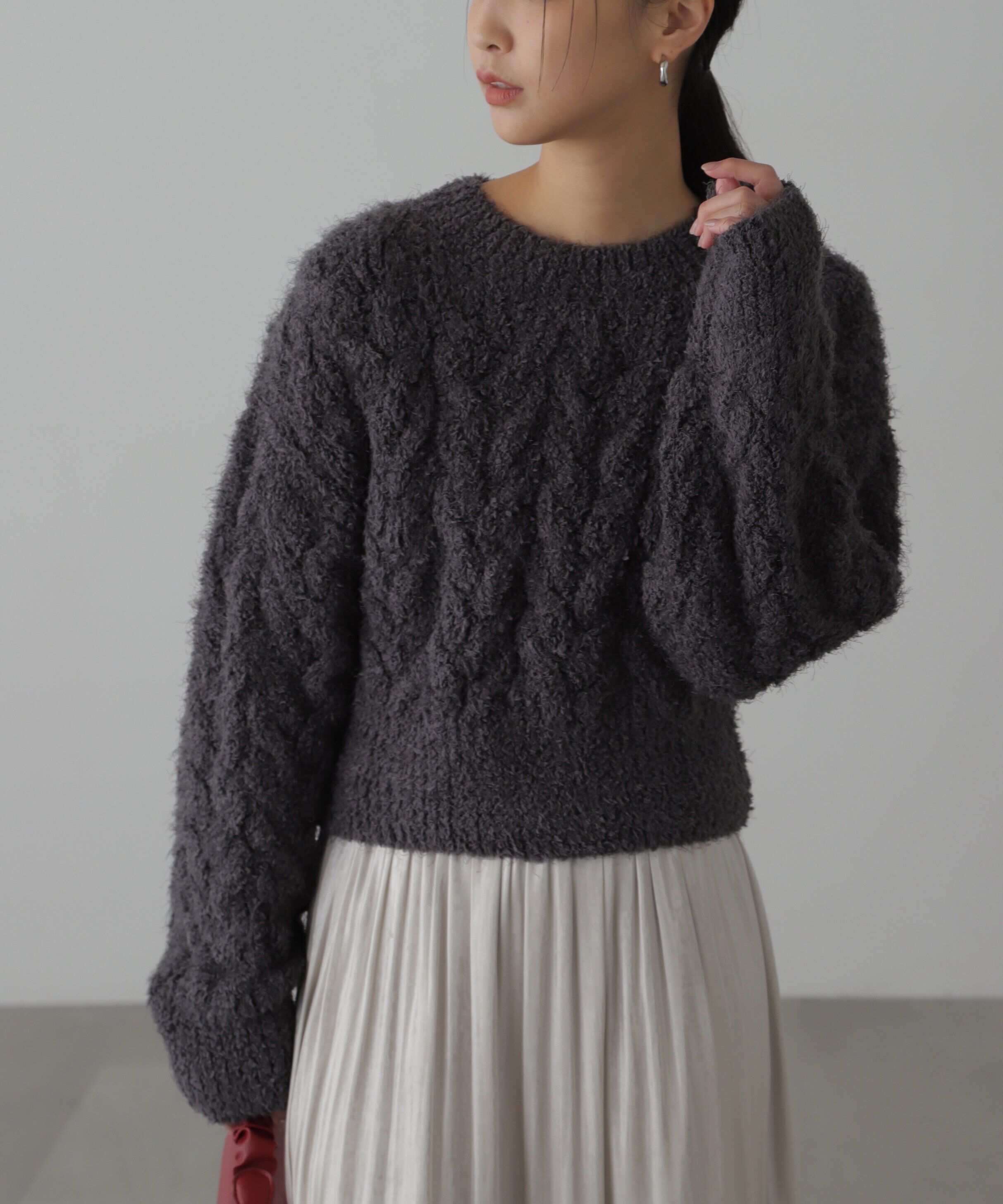  「シャギーケーブルニット」|ニット・セーター|