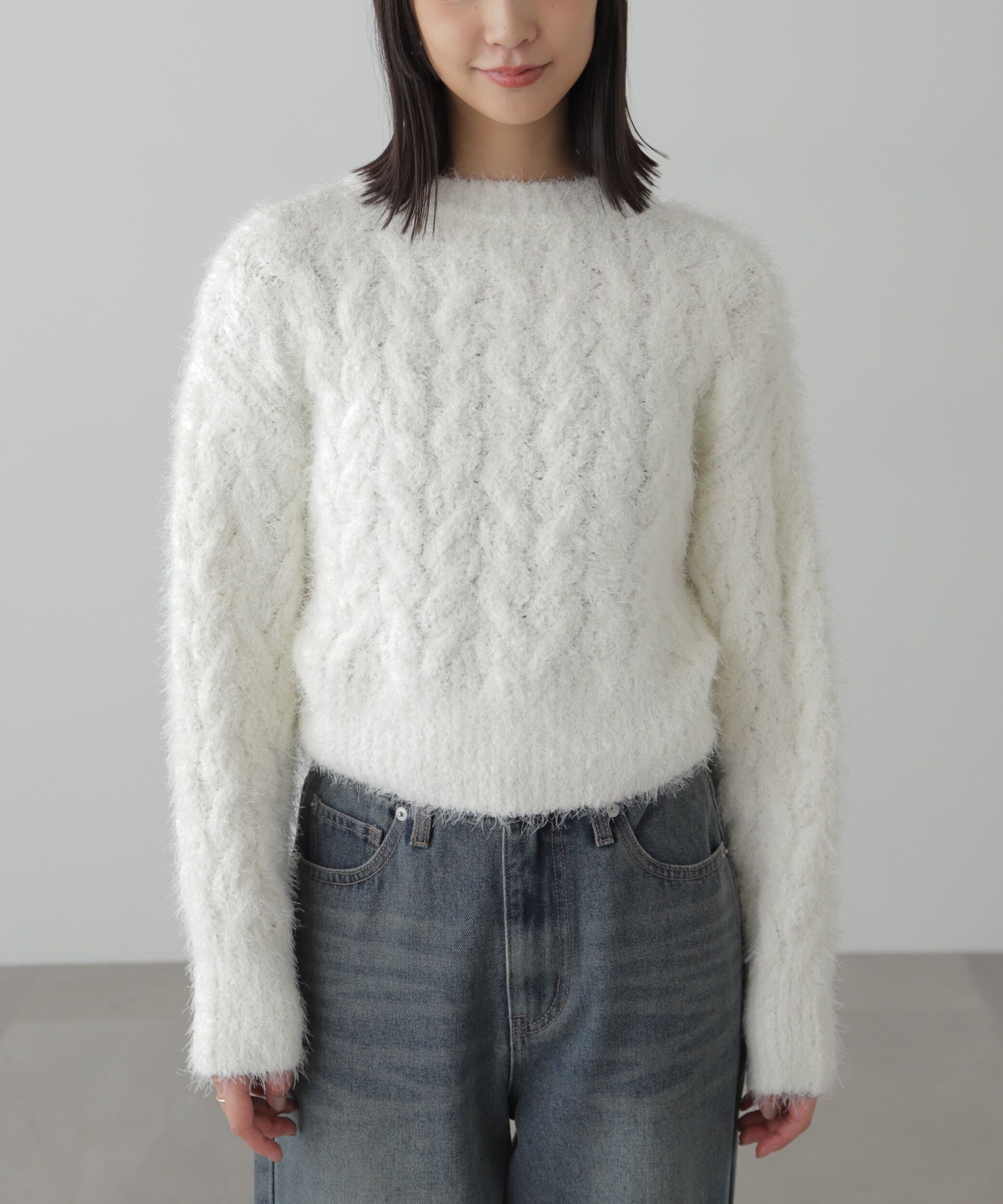  「シャギーケーブルニット」|ニット・セーター|