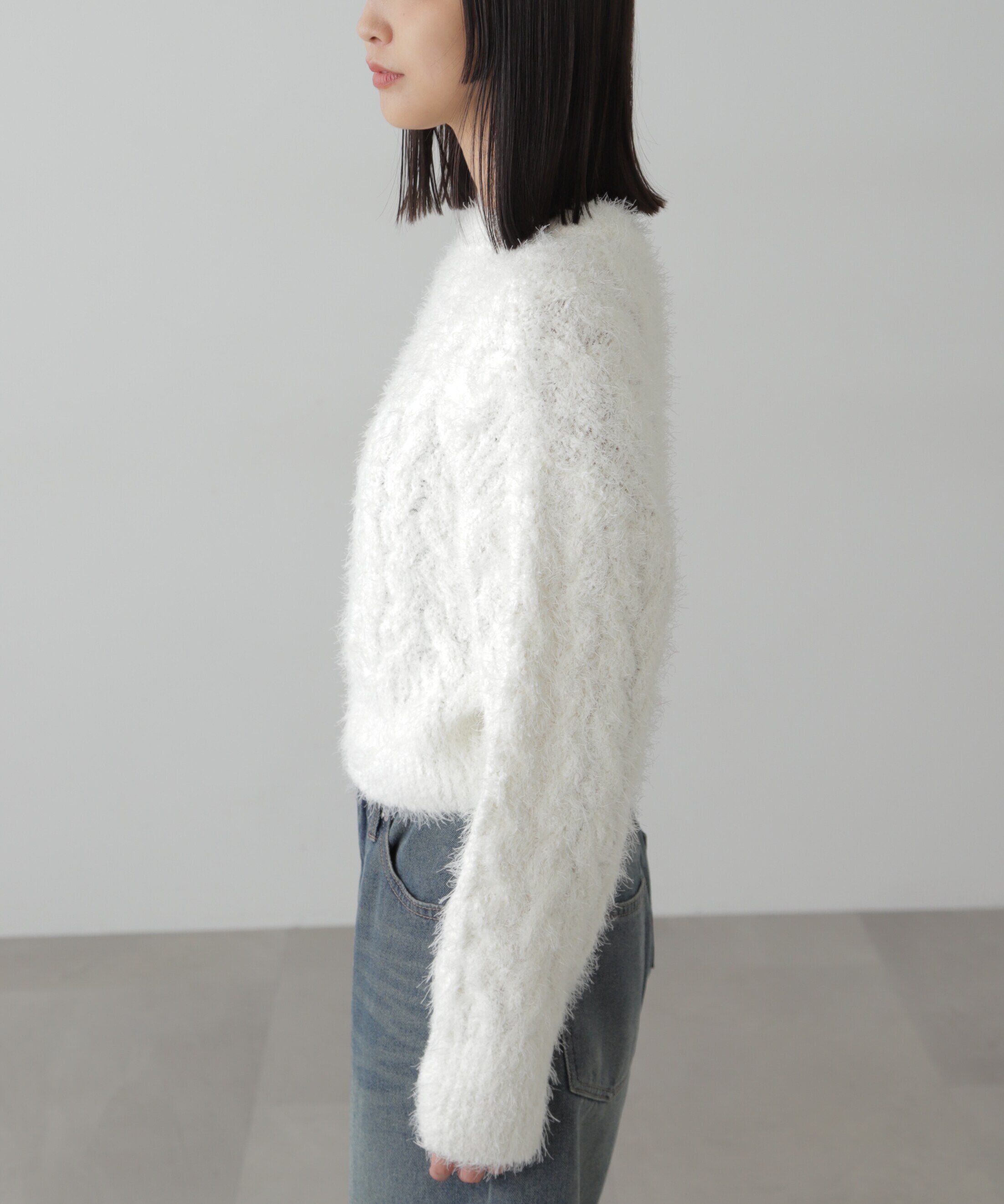  「シャギーケーブルニット」|ニット・セーター|