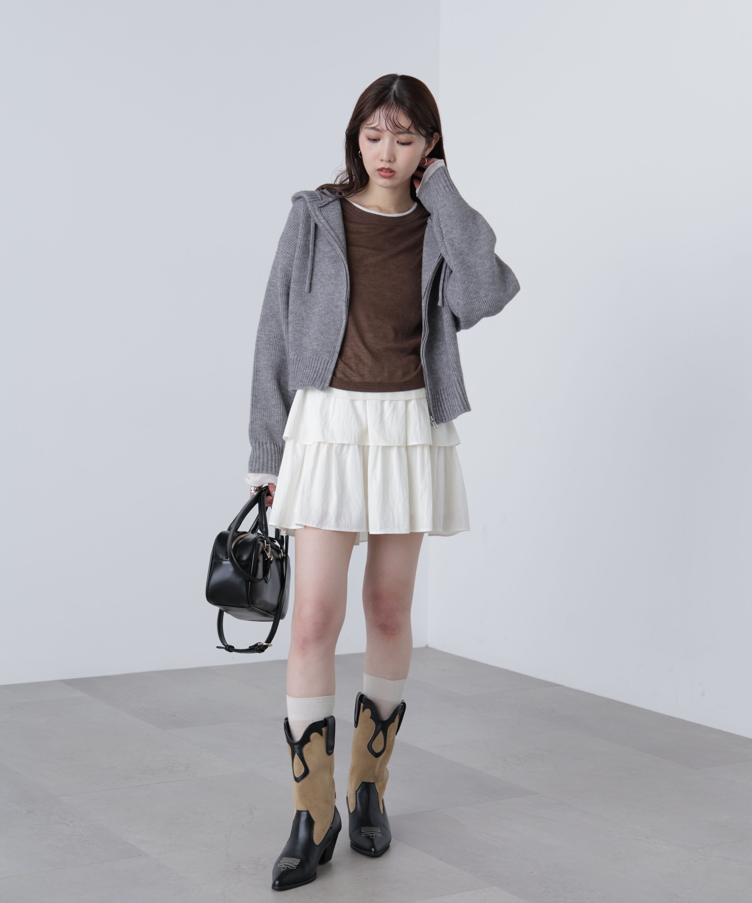  「ジップニットパーカー」|ニット・セーター|