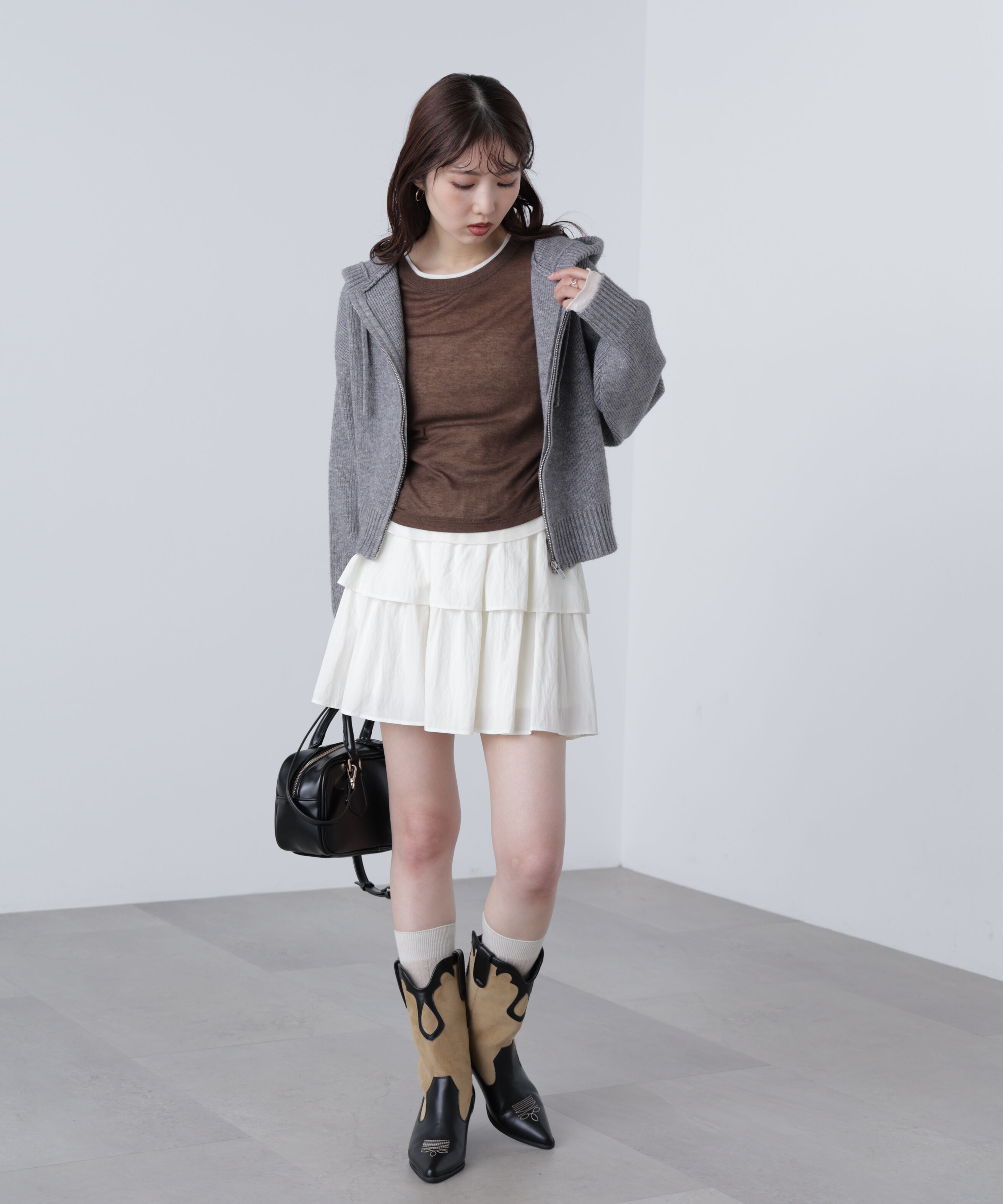  「ジップニットパーカー」|ニット・セーター|