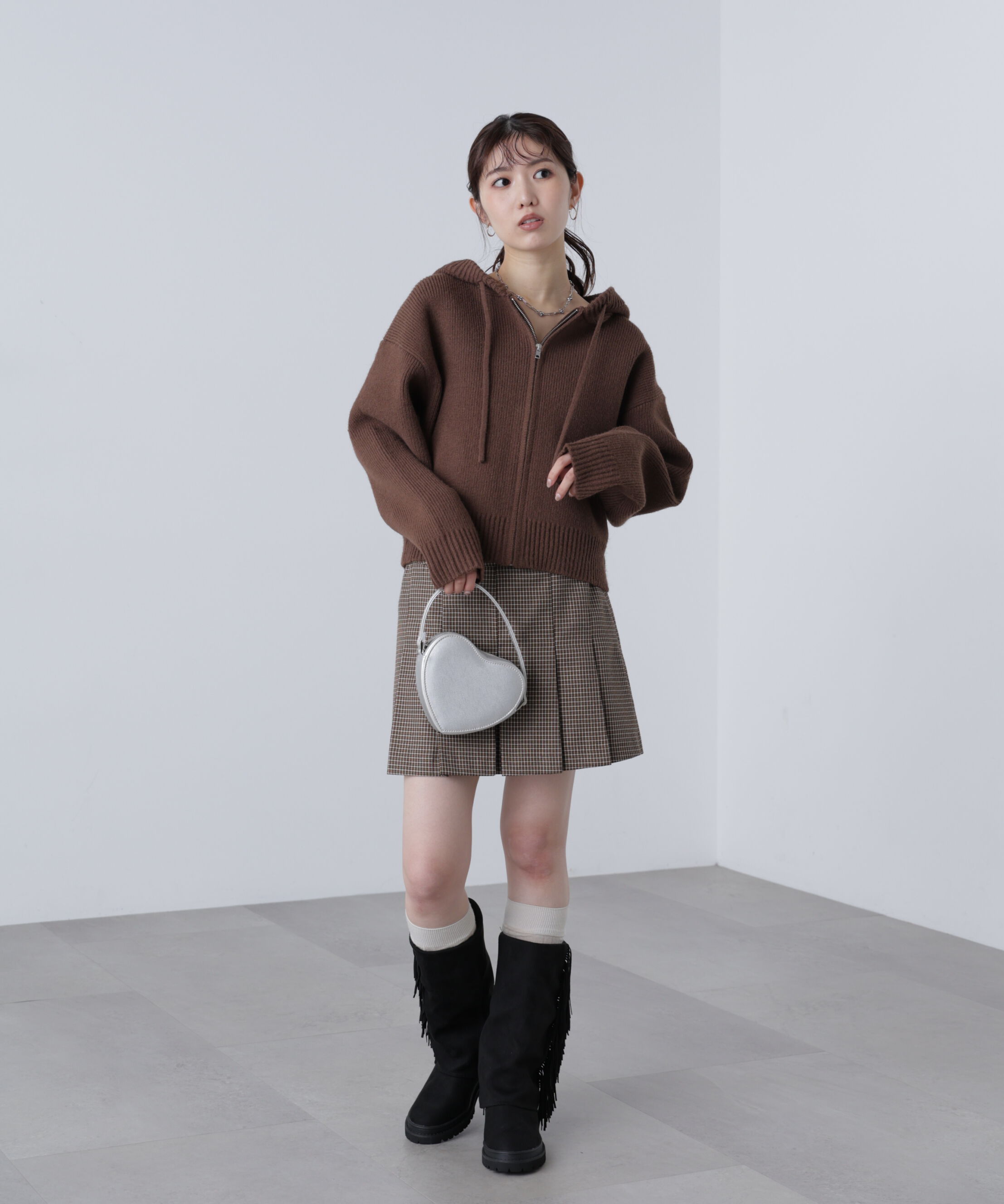  「ジップニットパーカー」|ニット・セーター|