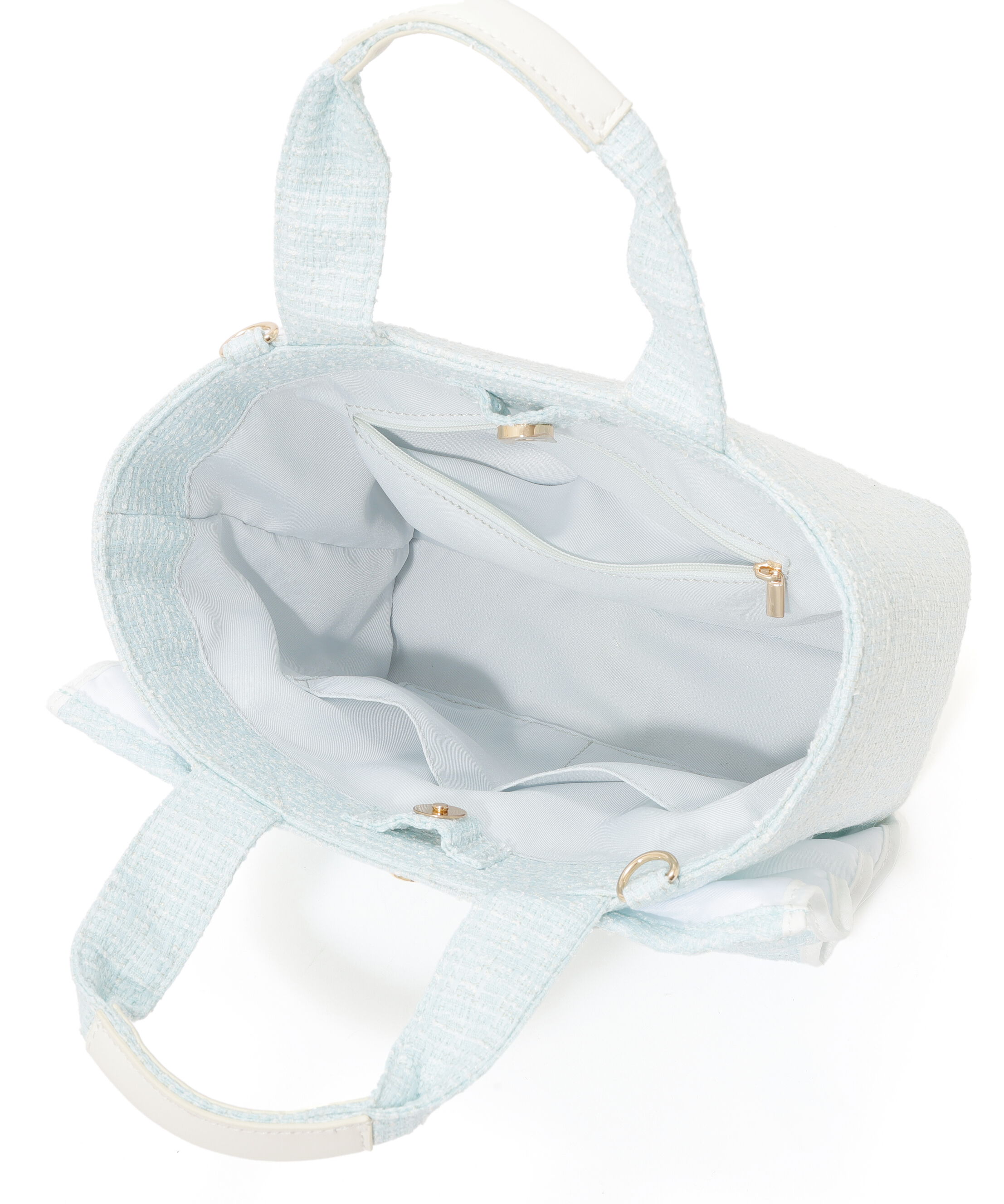  「パステルツイードフレームフリルトートバッグ」|その他|