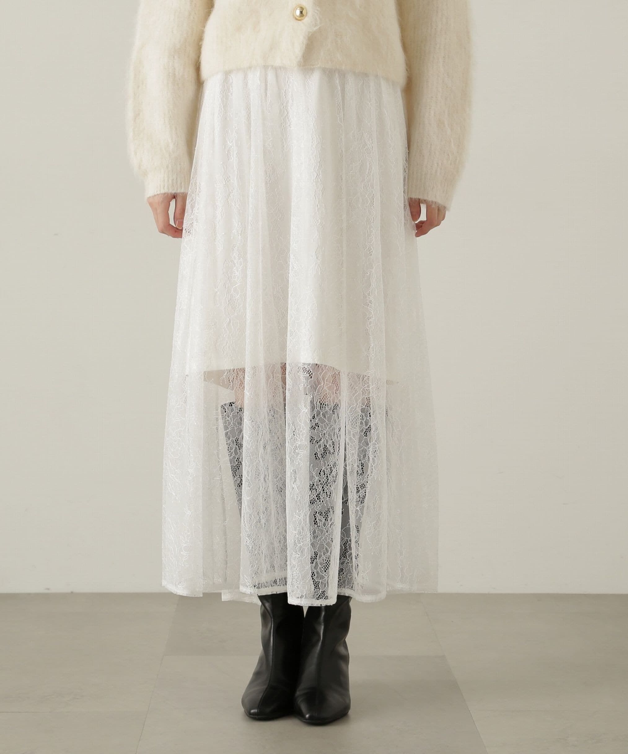 PROPORTION BODY DRESSING「ギャザーレーススカート　24AW」|スカート|