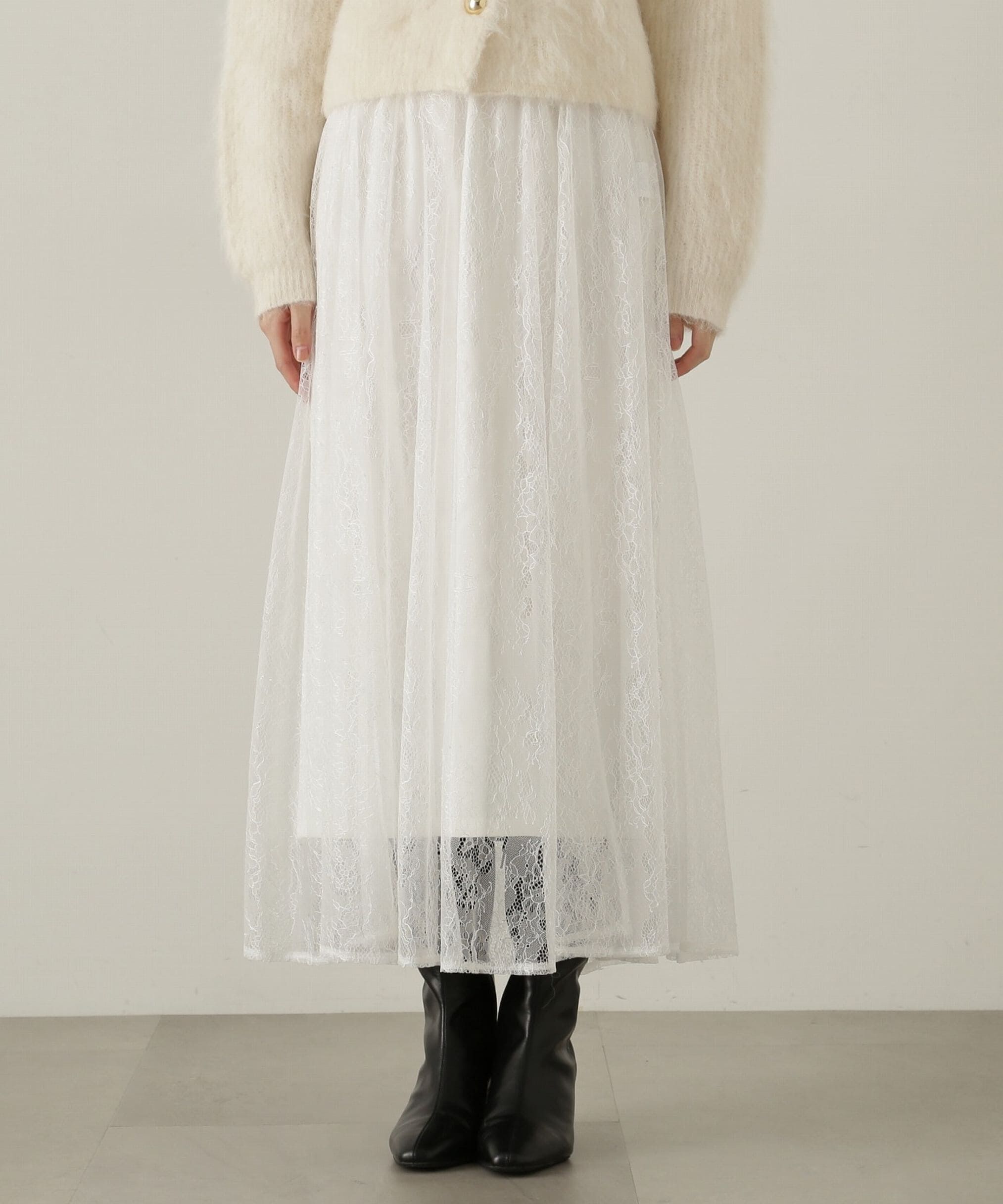 PROPORTION BODY DRESSING「ギャザーレーススカート　24AW」|スカート|