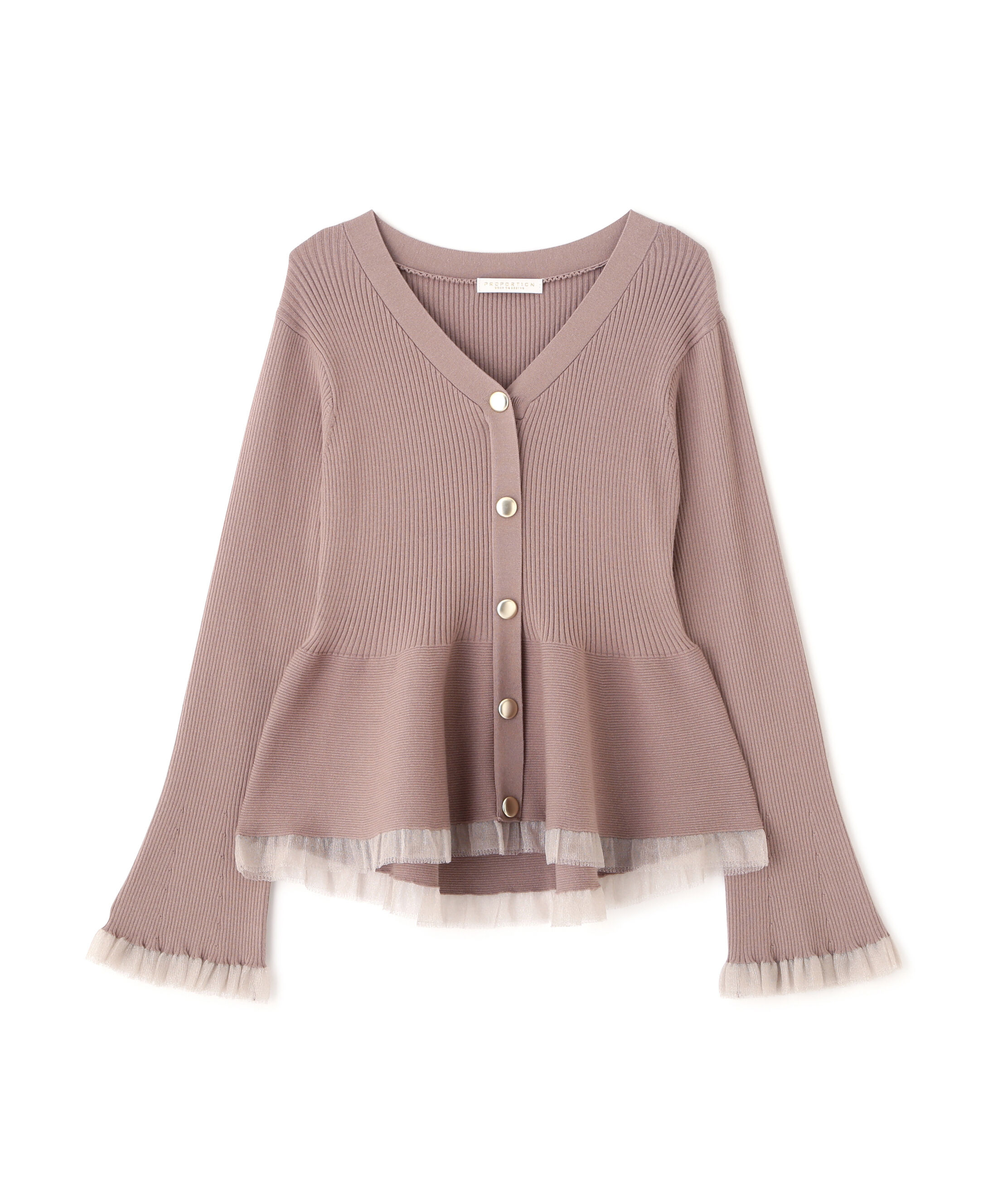 PROPORTION BODY DRESSING「シアー切替ペプラムニット　26SS」|ニット・セーター|