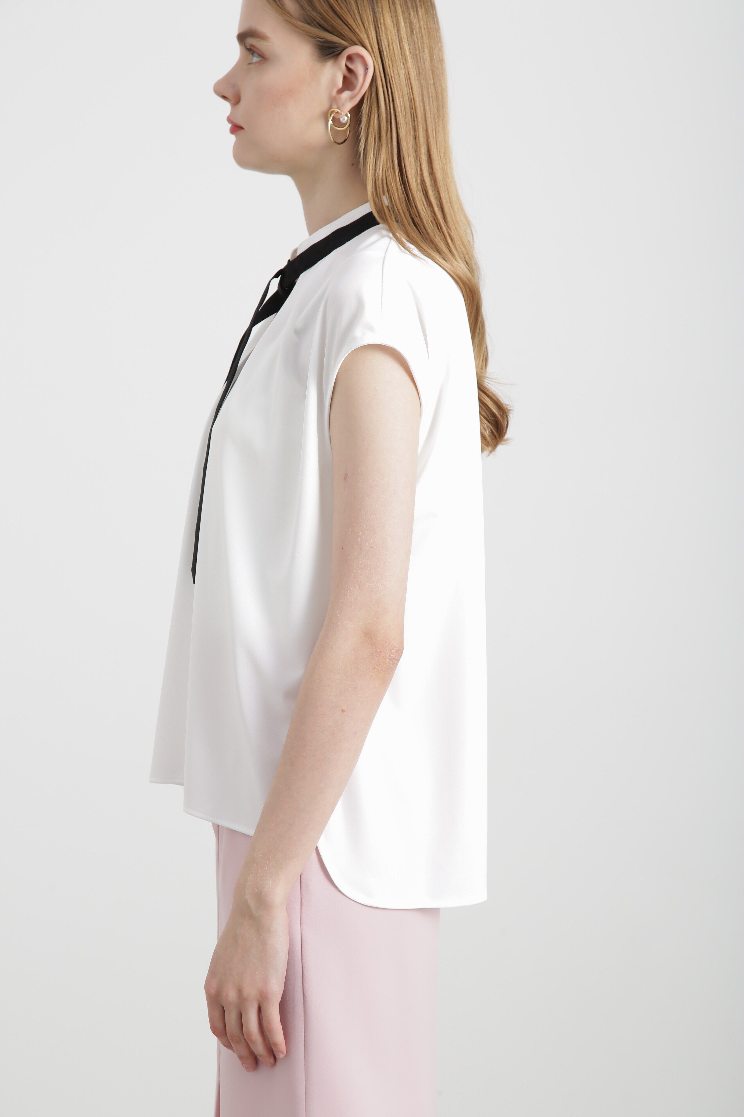  「◆バイカラーボウタイカットソー」|Tシャツ・カットソー|