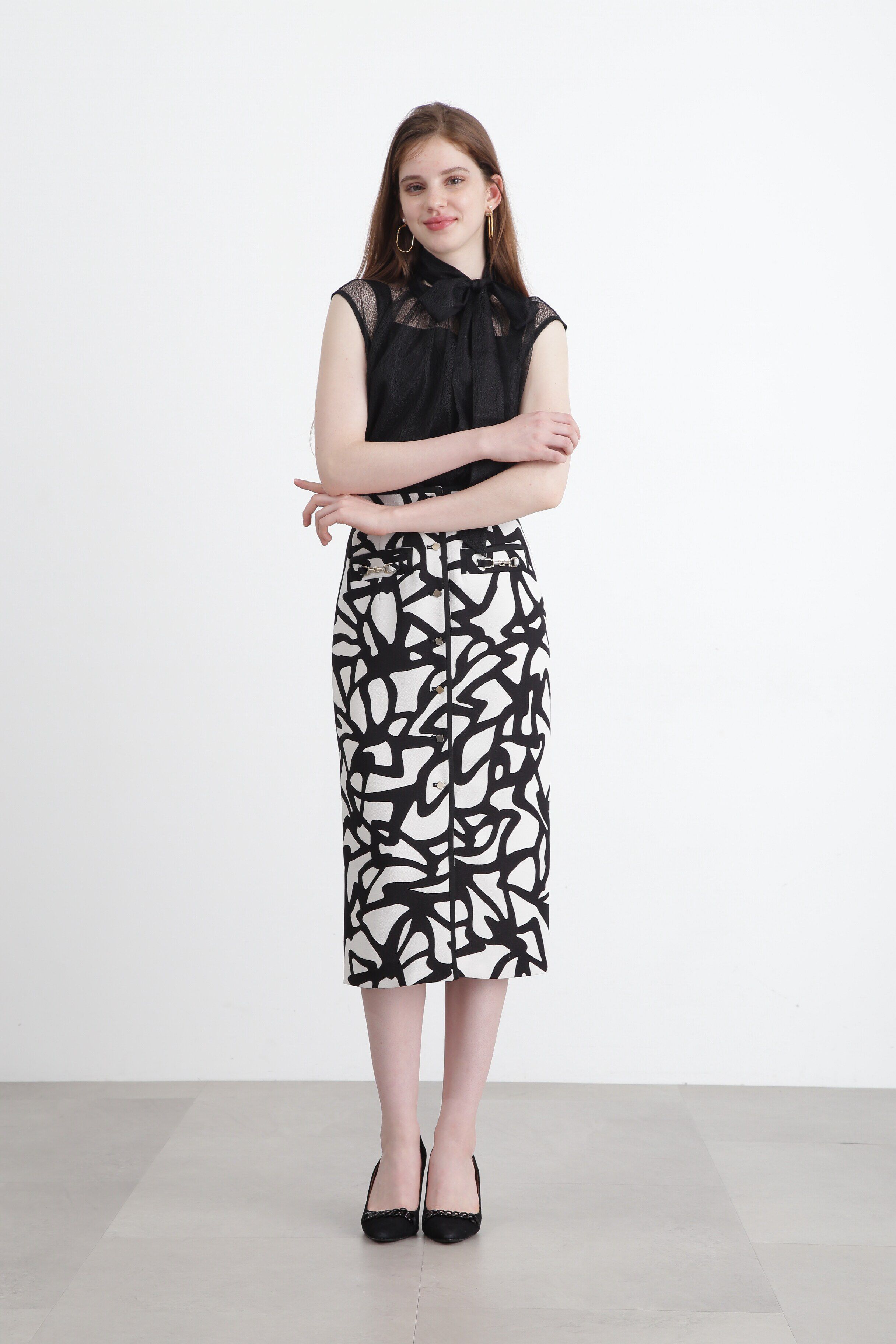  「◆モダンジオメトリックプリントスカート」|スカート|