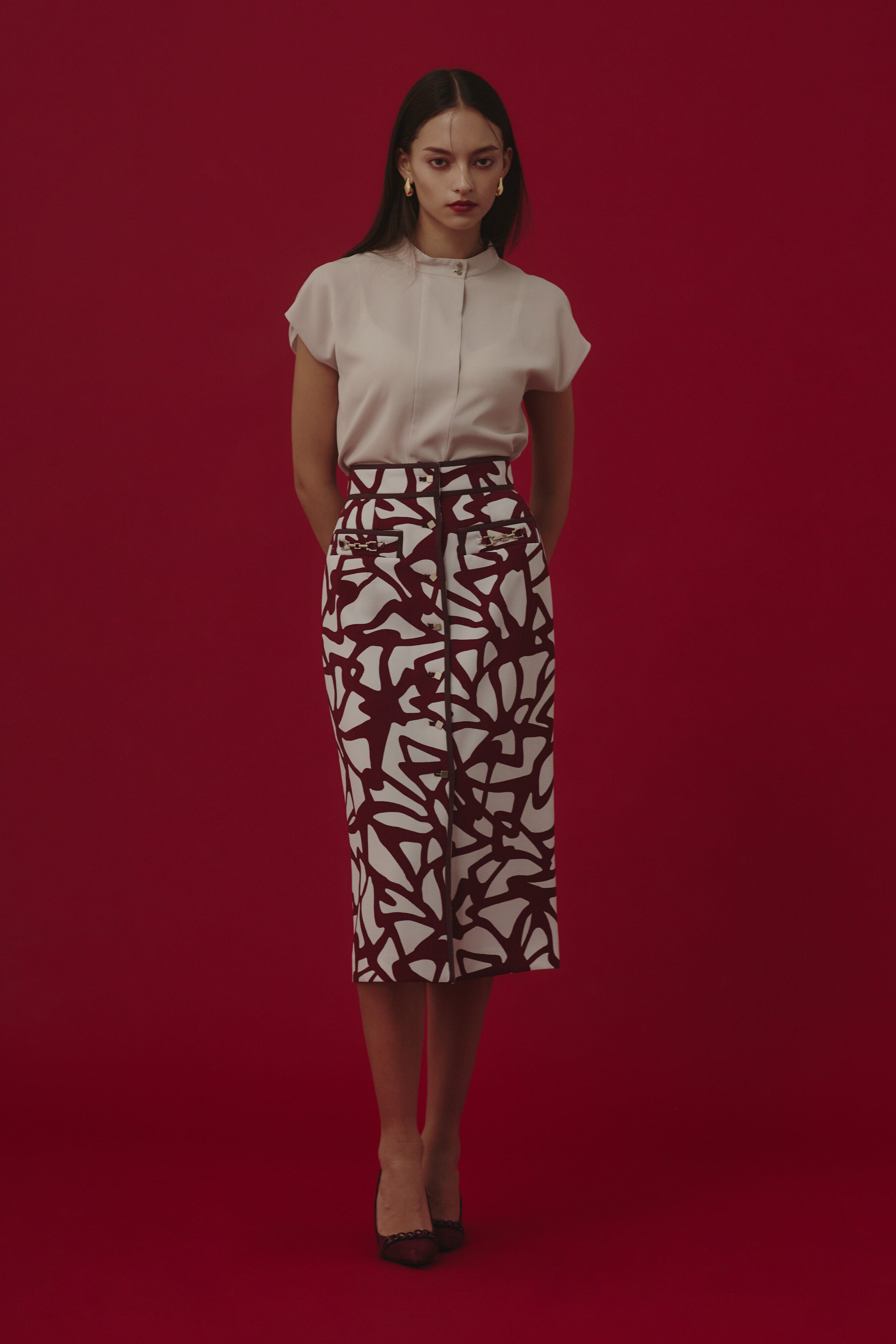  「◆モダンジオメトリックプリントスカート」|スカート|