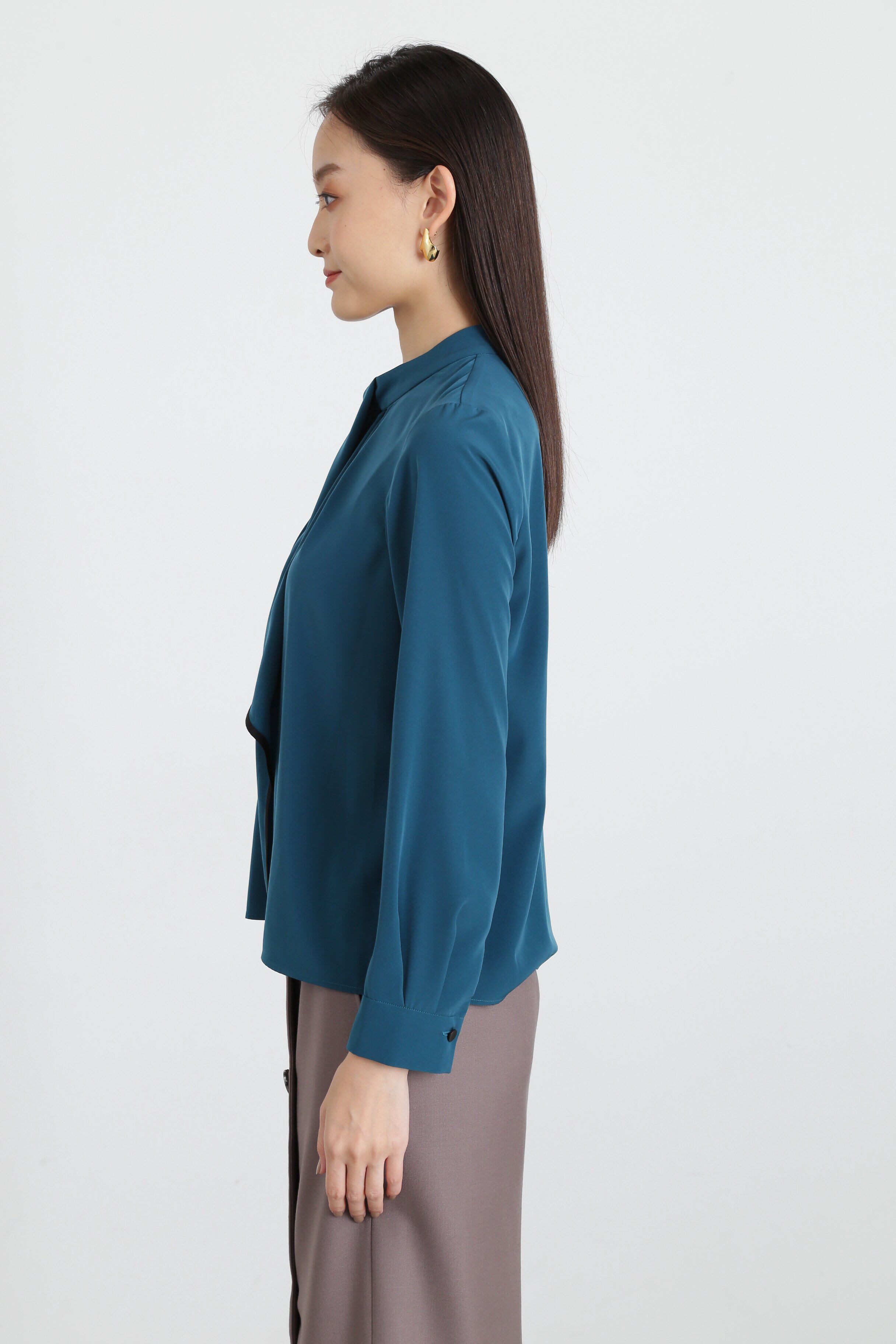  「◆バイカラーボウタイブラウス」|シャツ・ブラウス|