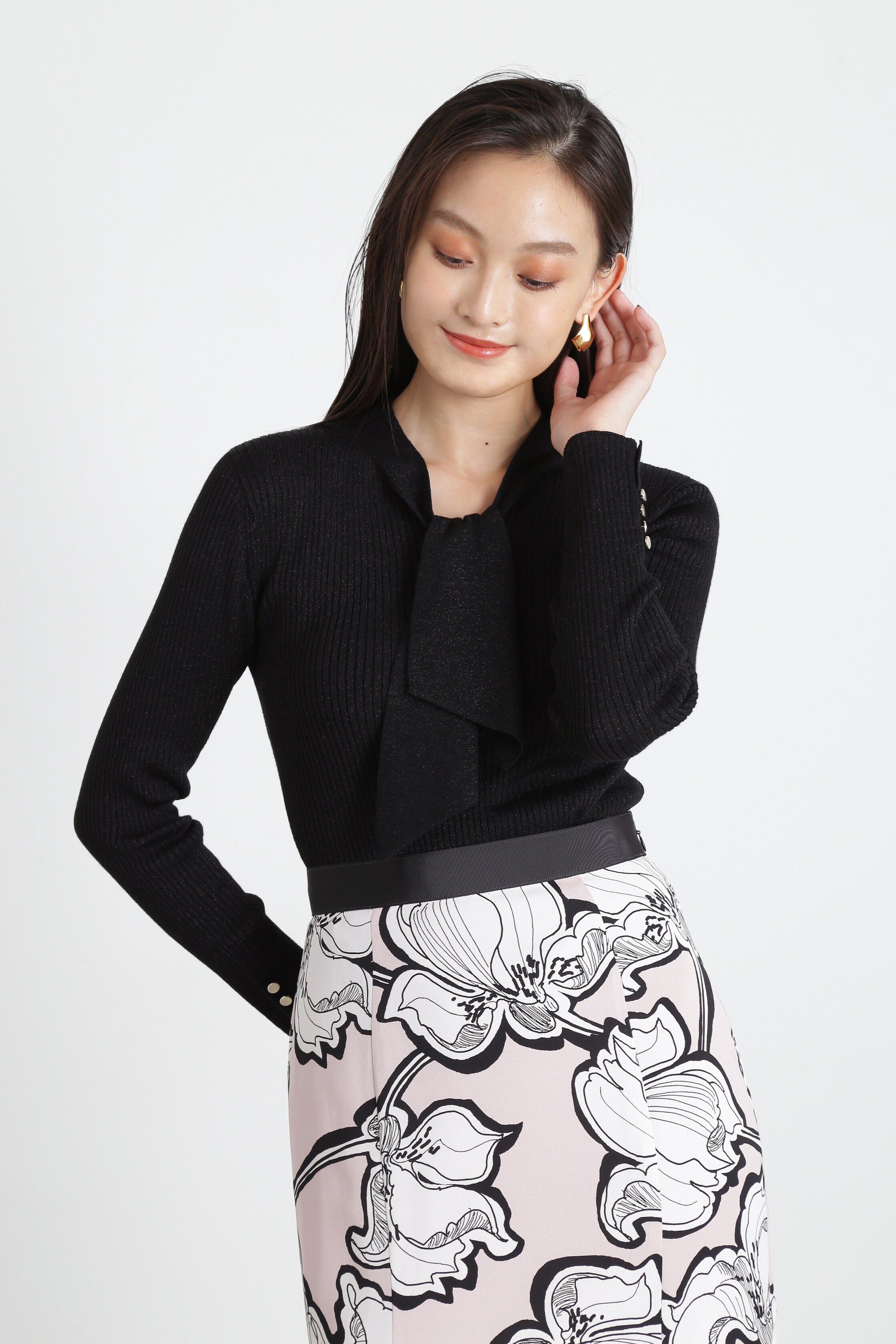  「◆ワイドボウタイニットプルオーバー」|ニット・セーター|