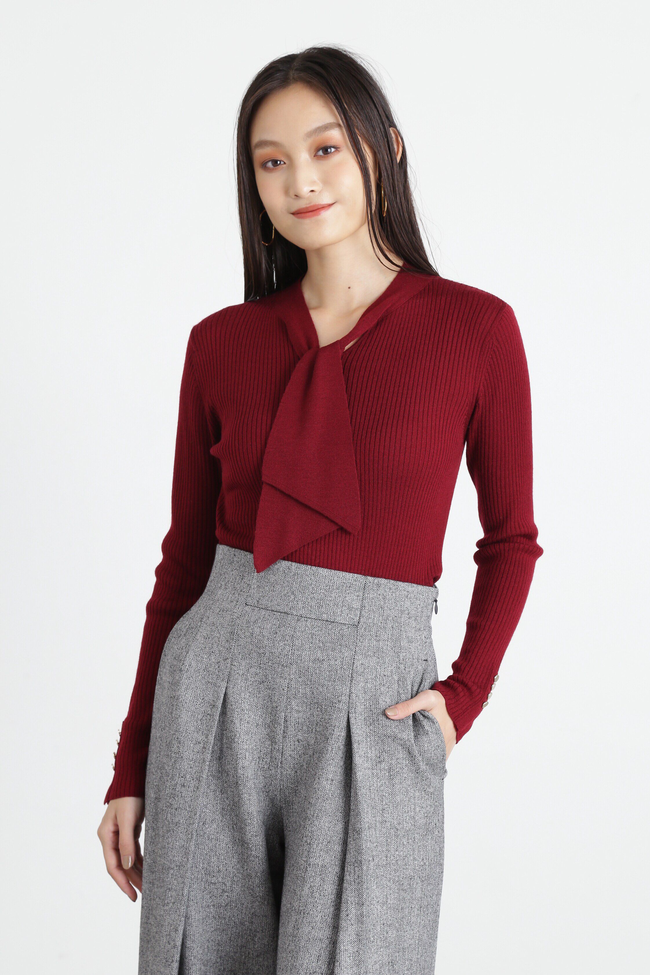  「◆ワイドボウタイニットプルオーバー」|ニット・セーター|