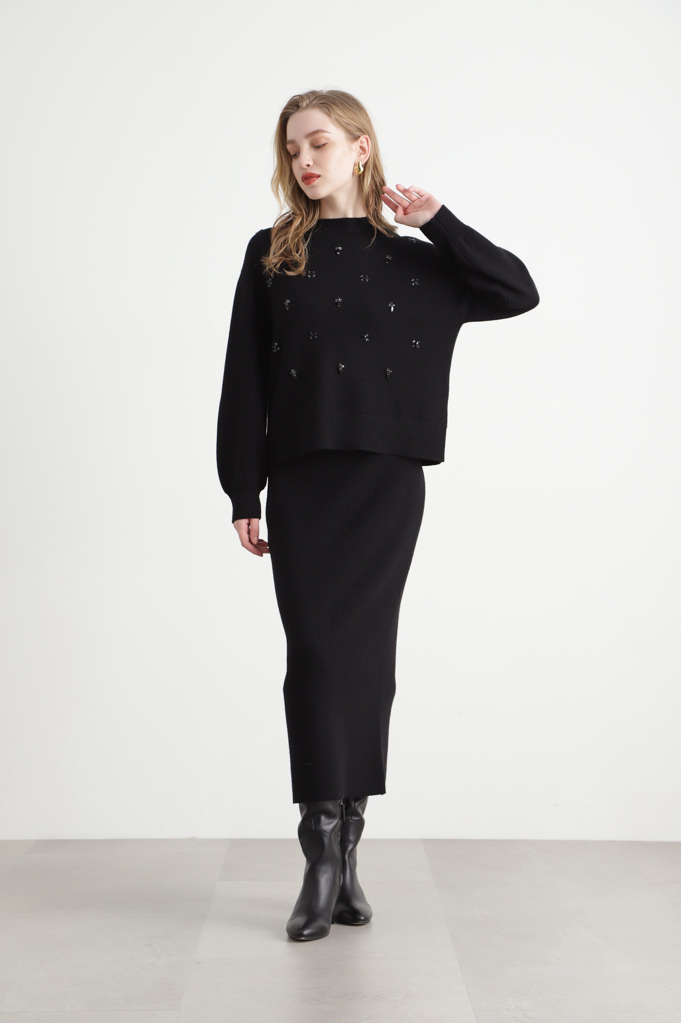  「◆ビジューニットプルオーバー」|ニット・セーター|