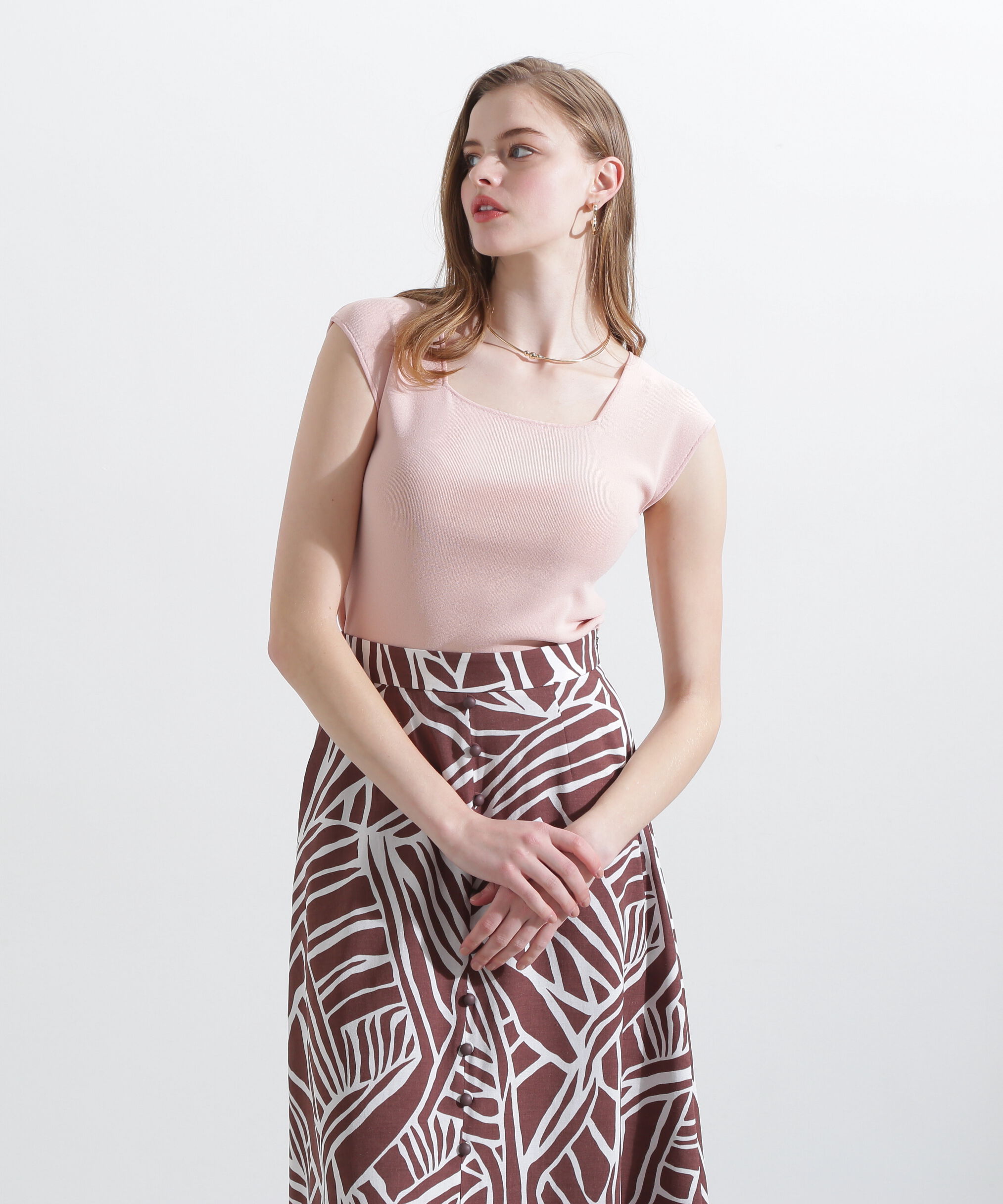  「◆スクエアネックニットプルオーバー」|ニット・セーター|