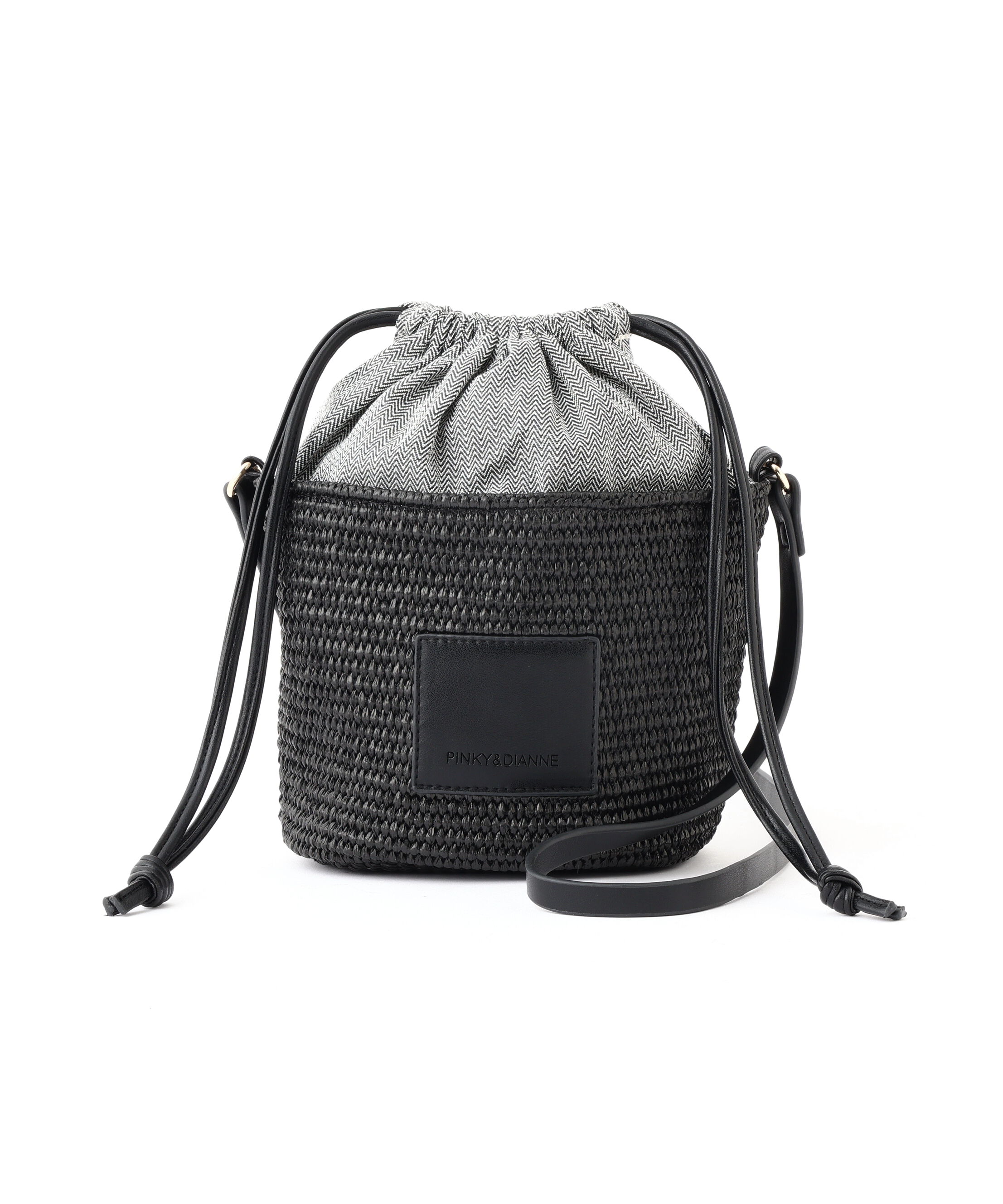  「ラフィア風ポシェットバッグ」|その他|ブラック