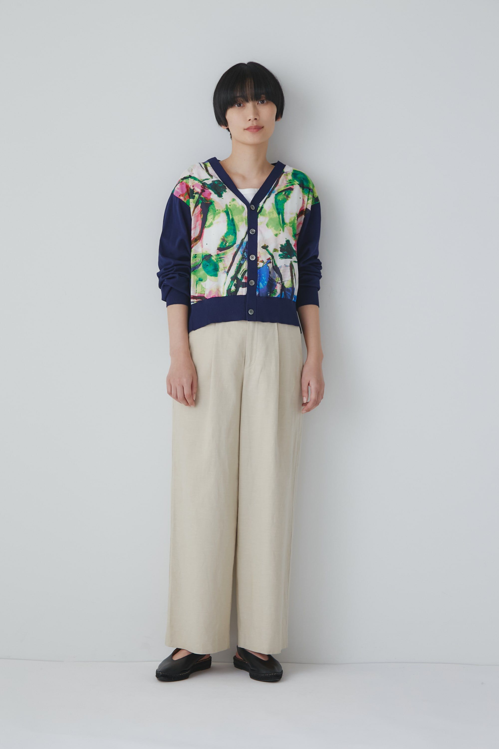  「◆綿麻シャンブレーセミワイドパンツ」|その他|