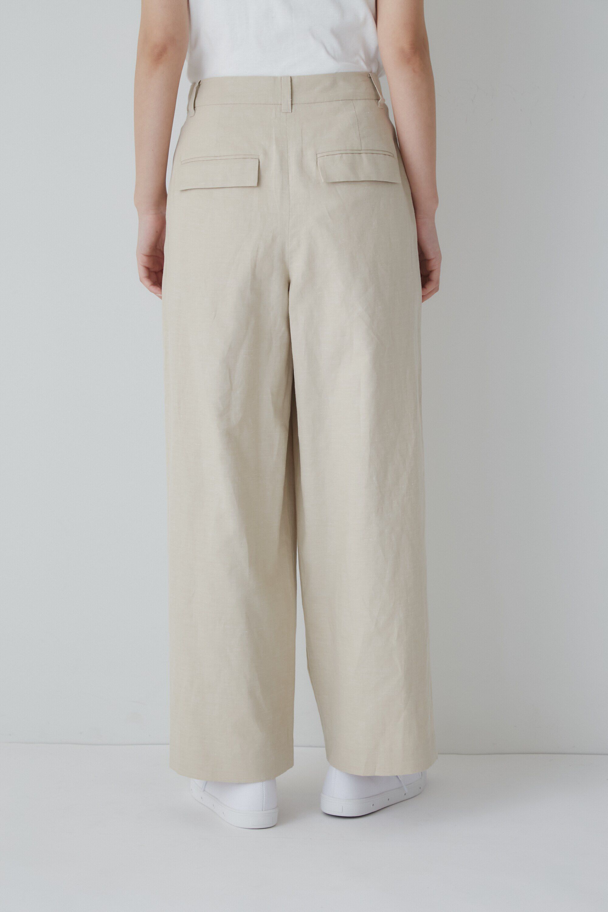  「◆綿麻シャンブレーセミワイドパンツ」|その他|