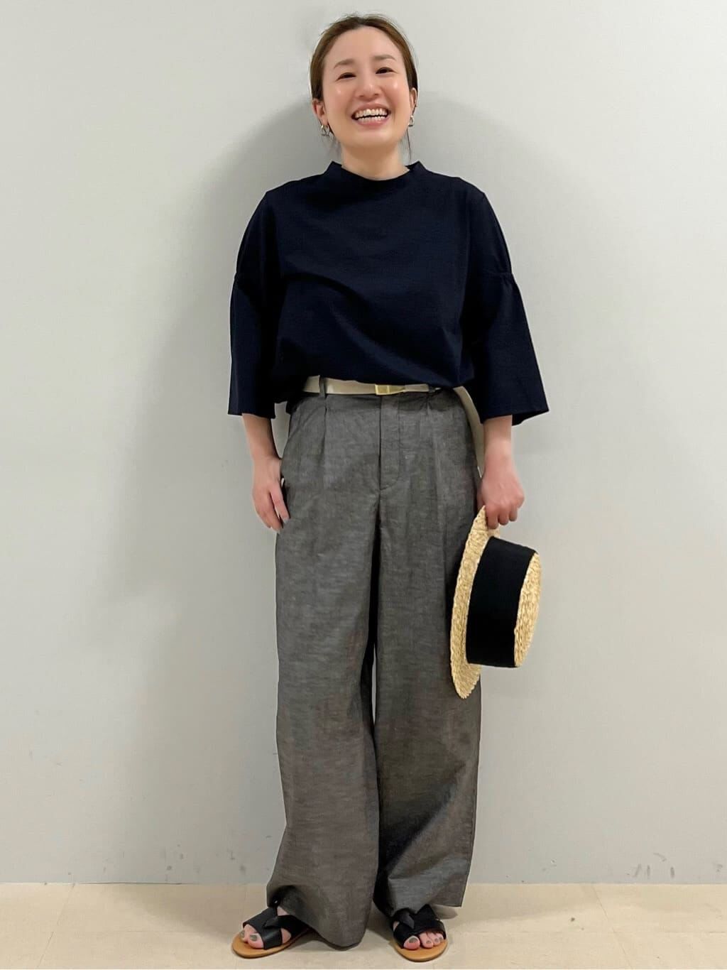  「◆綿麻シャンブレーセミワイドパンツ」|その他|