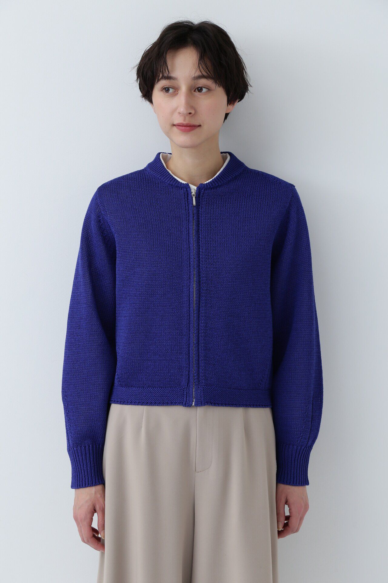  「◆ギマコットンジップアップカーディガン」|ニット・セーター|