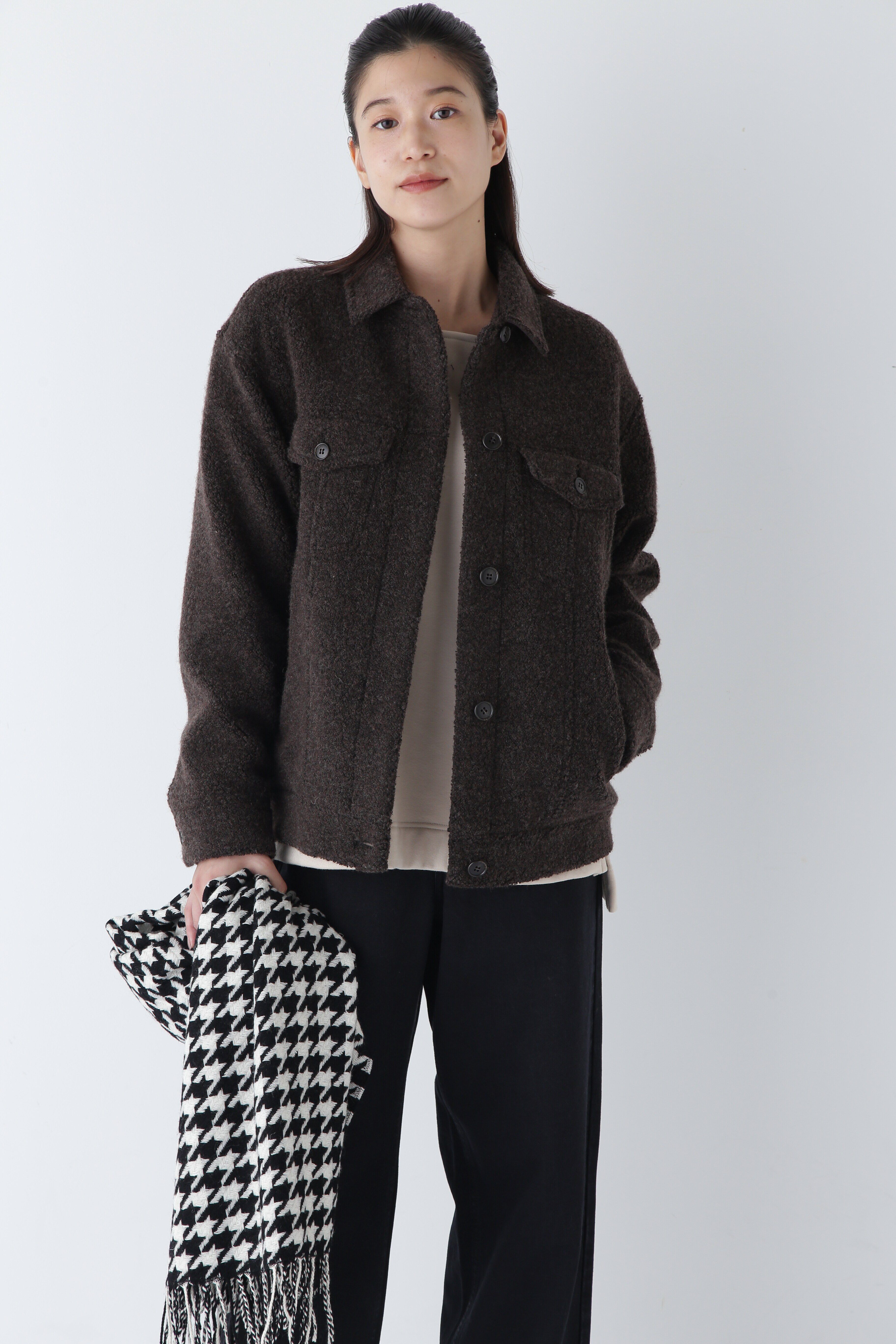  「◆リサイクルウールパイルＧジャン」|ブルゾン・スタジャン|ブラウン