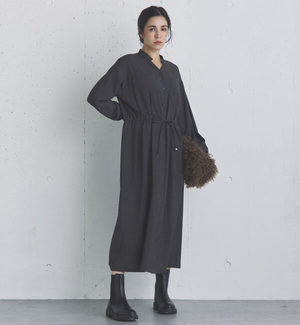 Doux archives「Ｖネックドロストギャザーワンピース」|ワンピース|
