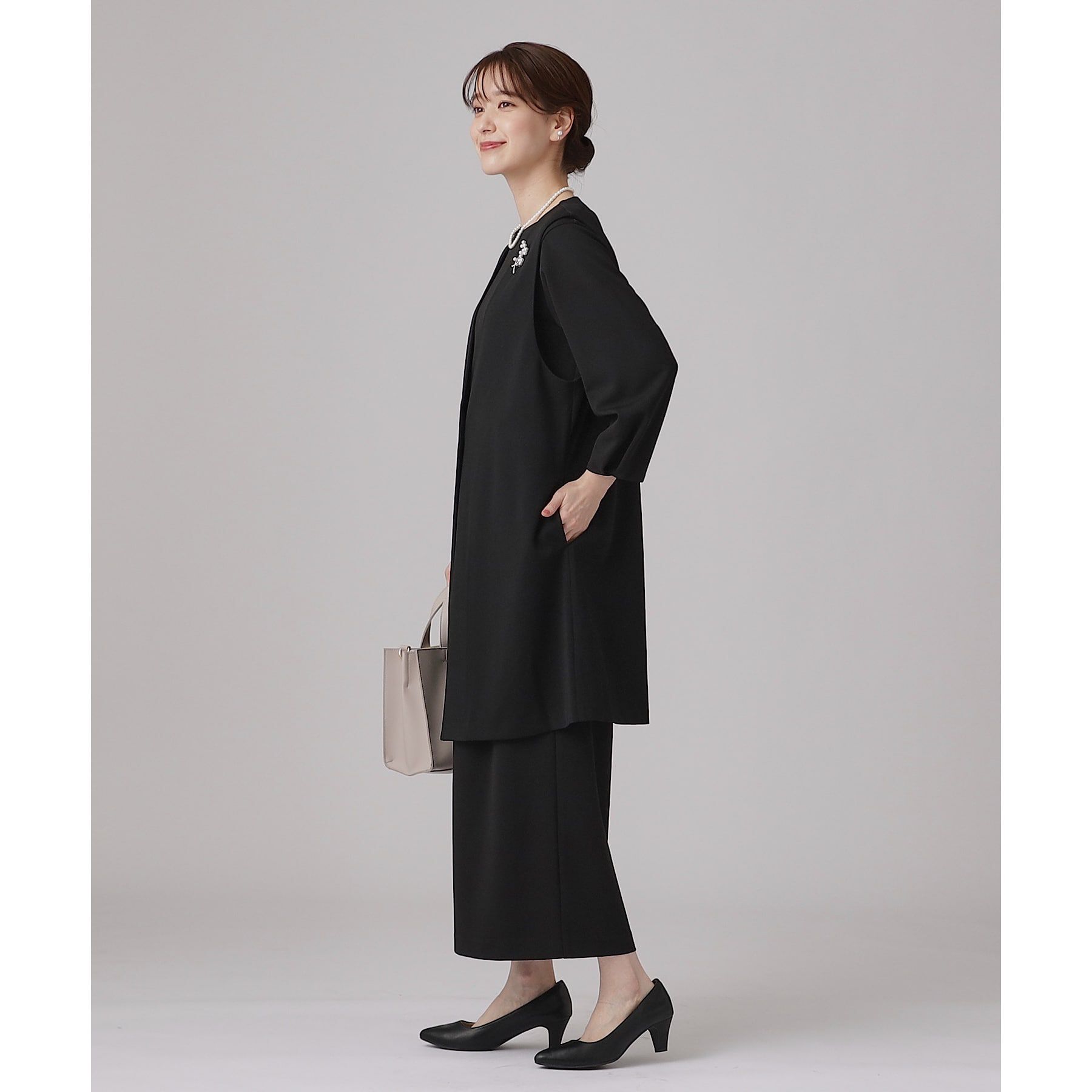 SHOO･LA･RUE「【通勤／デイリー／セットアップ可】マルチに使える カットジョーゼット ジレ」|ベスト・ジレ|