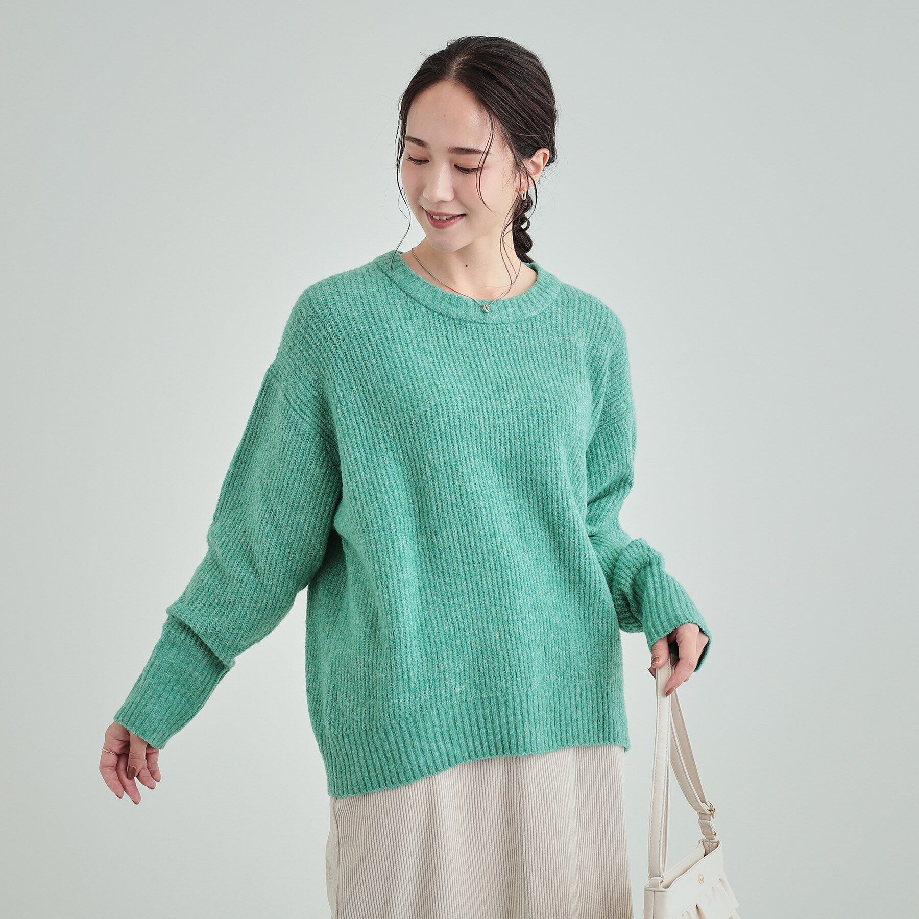 SHOO･LA･RUE「【高レビュー】大人フェミニン ふわふわ畦編み ゆるニット」|ニット・セーター|