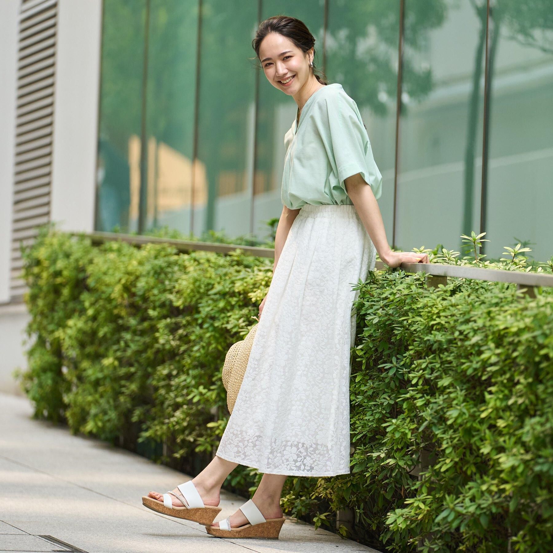 SHOO･LA･RUE「【高レビュー/洗える/UV/吸水速乾】洗濯後しわになりにくいリネンブレンドドルマンシャツ」|シャツ・ブラウス|