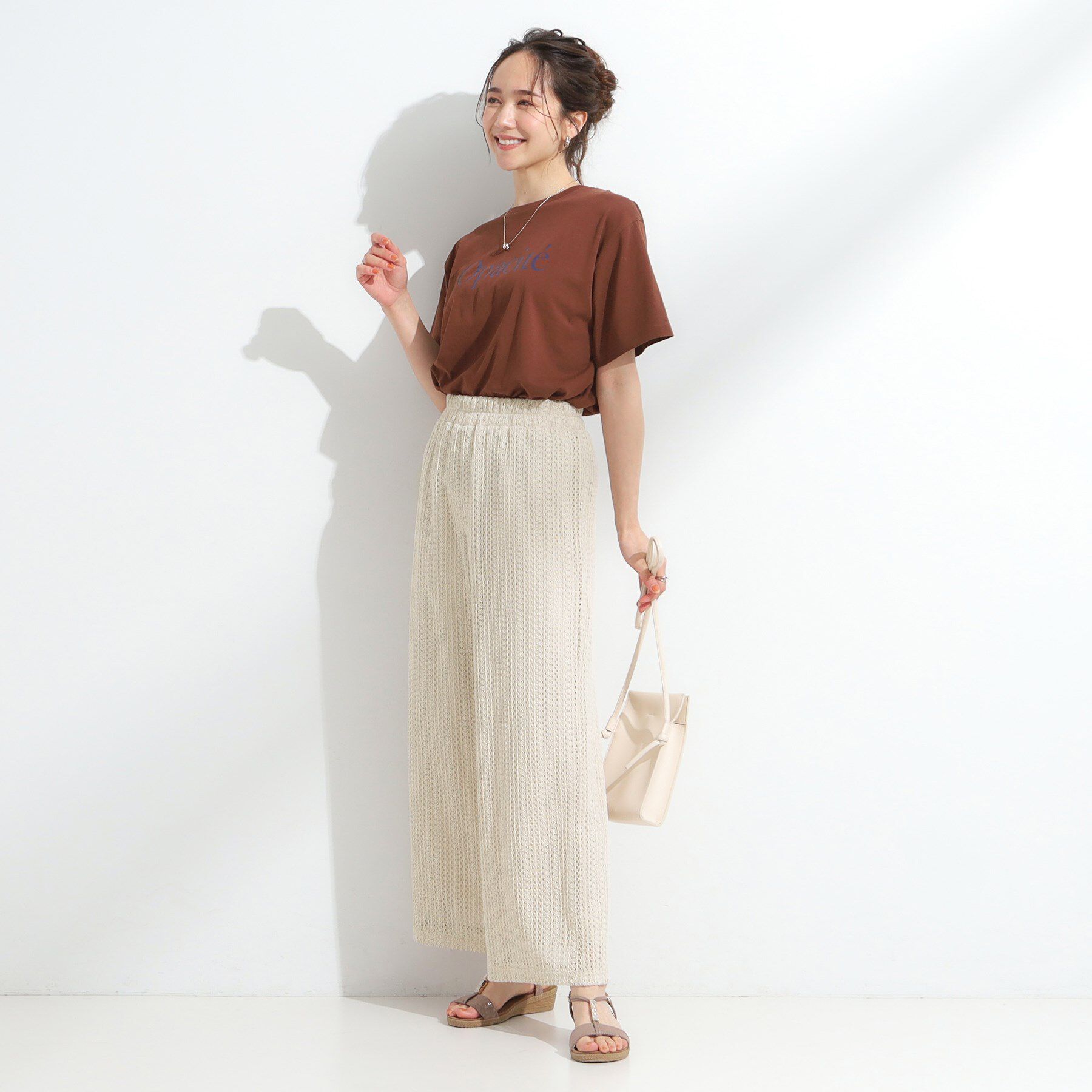 SHOO･LA･RUE「【S-LL】クロシェ風レースイージーワイドパンツ」|その他|