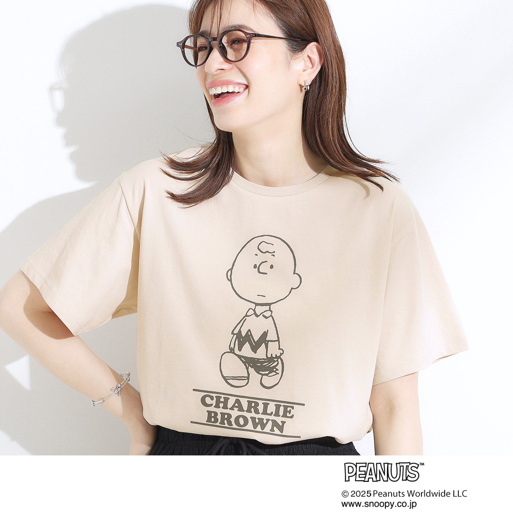 SHOO･LA･RUE「【PEANUTS】ひんやりTシャツ」|Tシャツ・カットソー|ライトベージュ(15