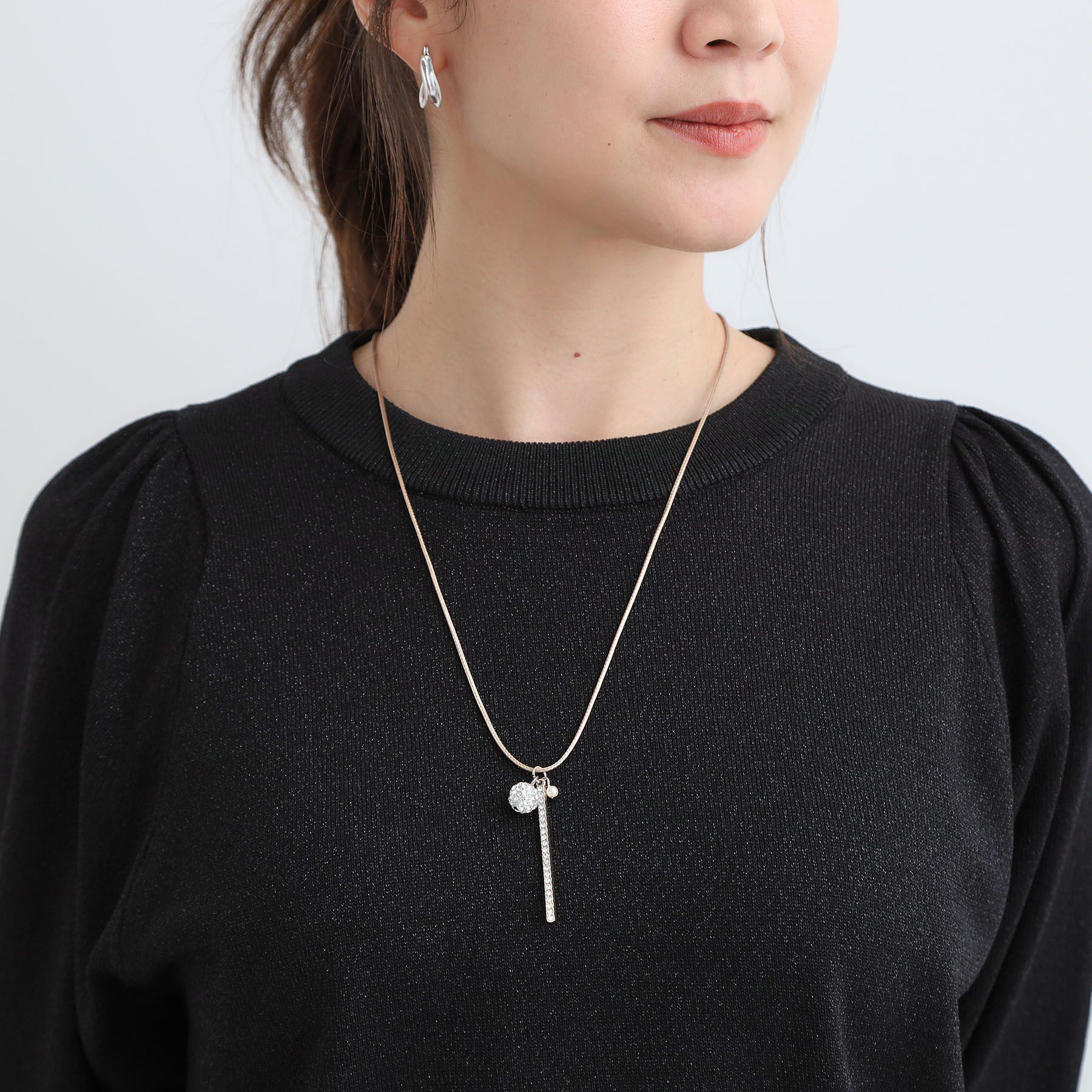 SHOO･LA･RUE「パヴェバーひもネックレス」|ネックレス|