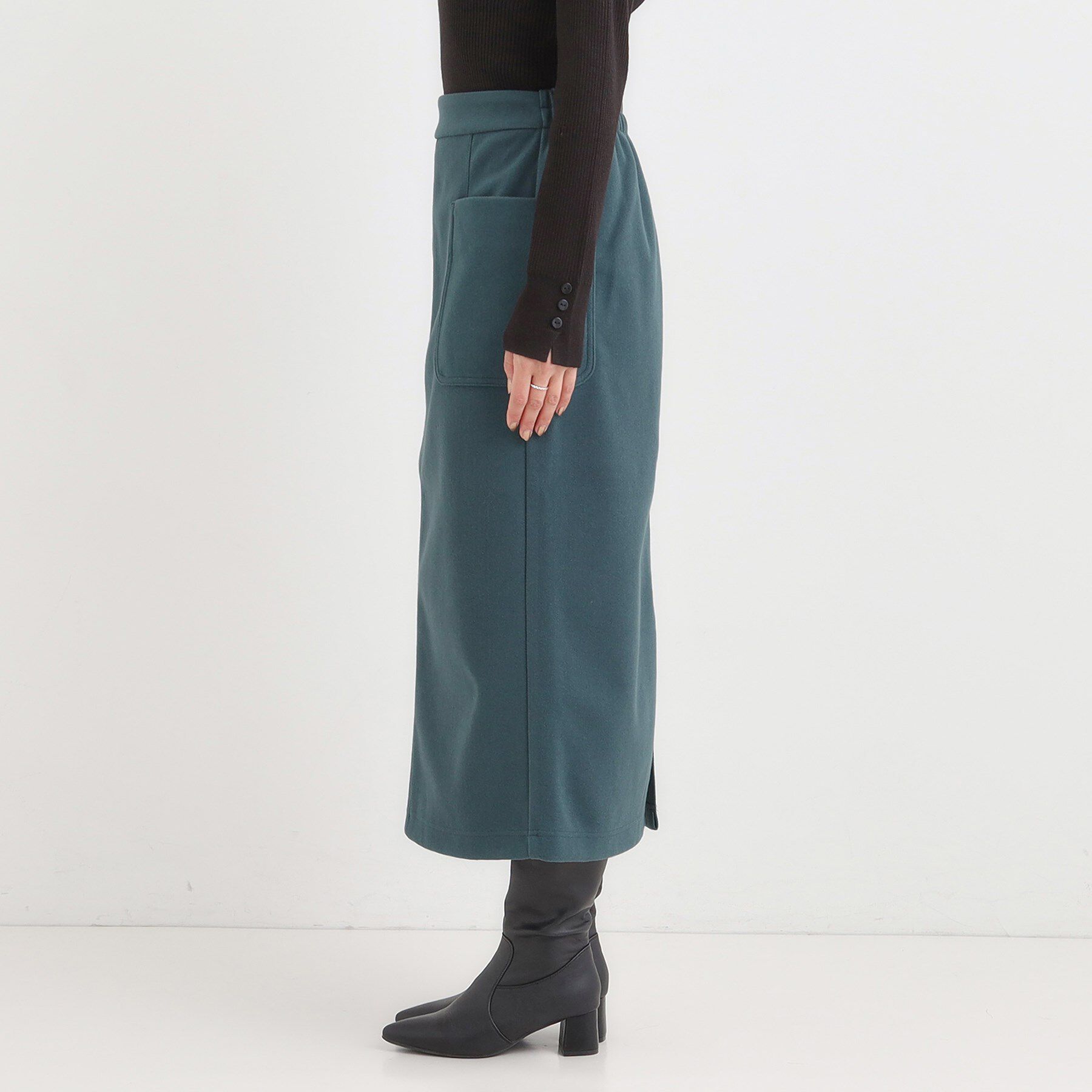 SHOO･LA･RUE「【S-LL】あったかすっきり 圧縮ニットナロースカート」|スカート|