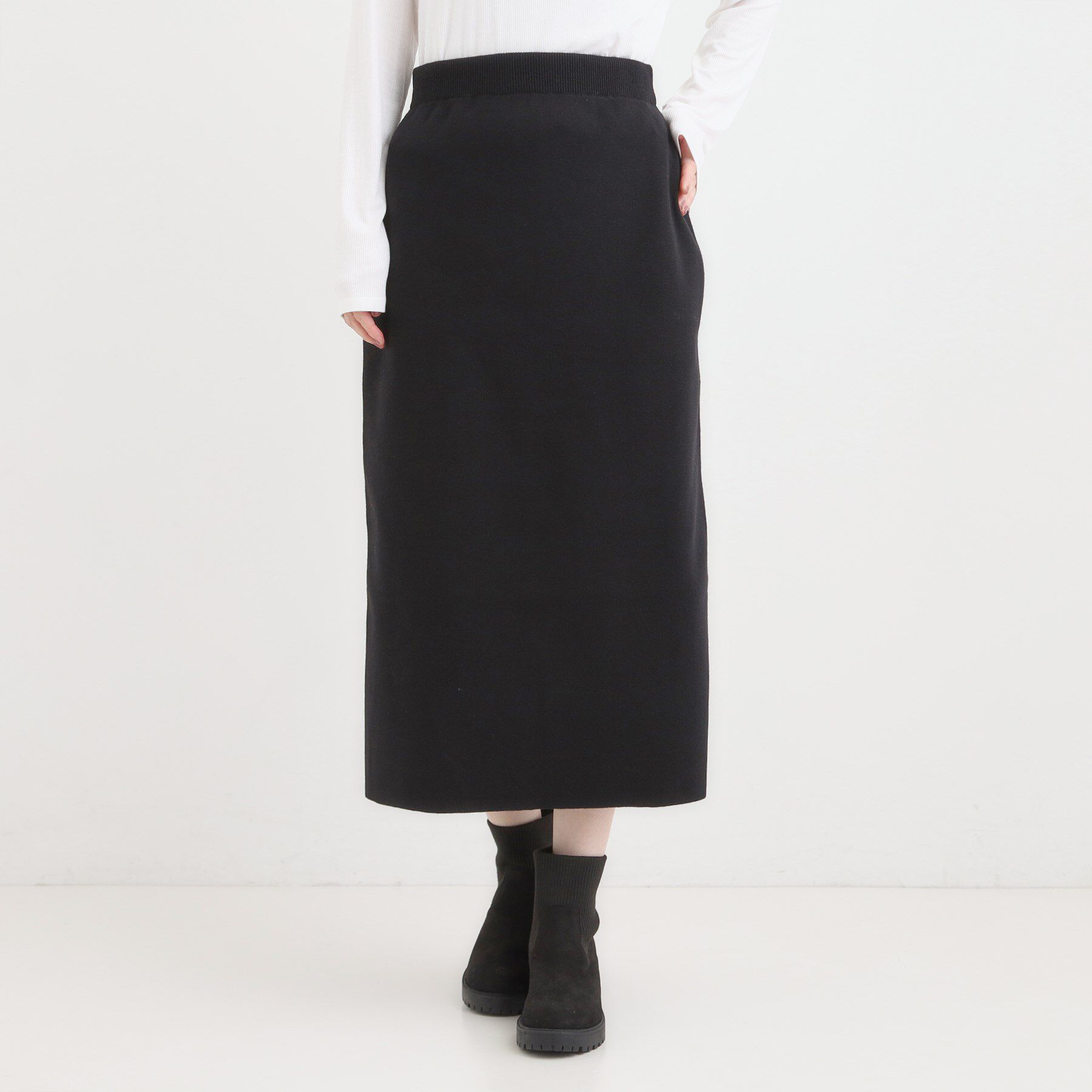 SHOO･LA･RUE「【毛玉レス/洗える】すっきり見えが叶う ナロースカート」|スカート|