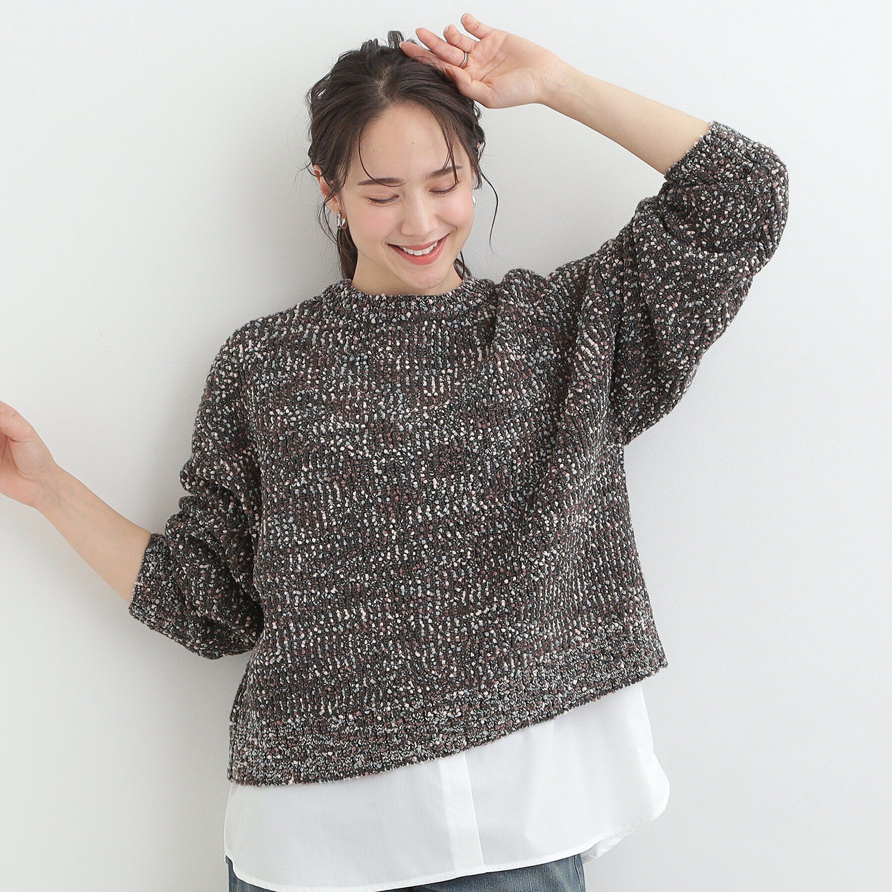 SHOO･LA･RUE「【前後2WAY】ぽこぽこニットカーディガン」|カーディガン|